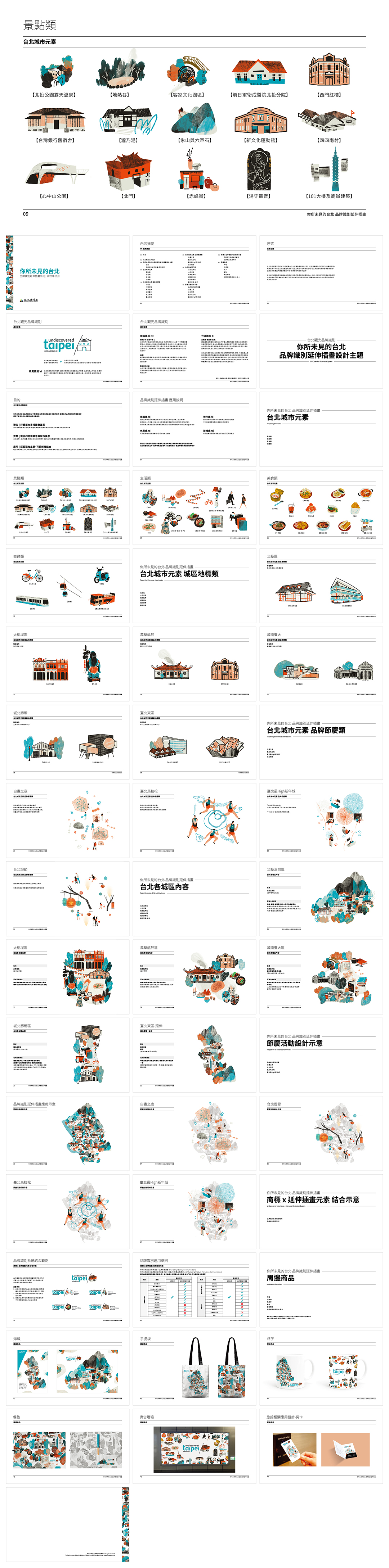 台北观光品牌识别延伸插画手册