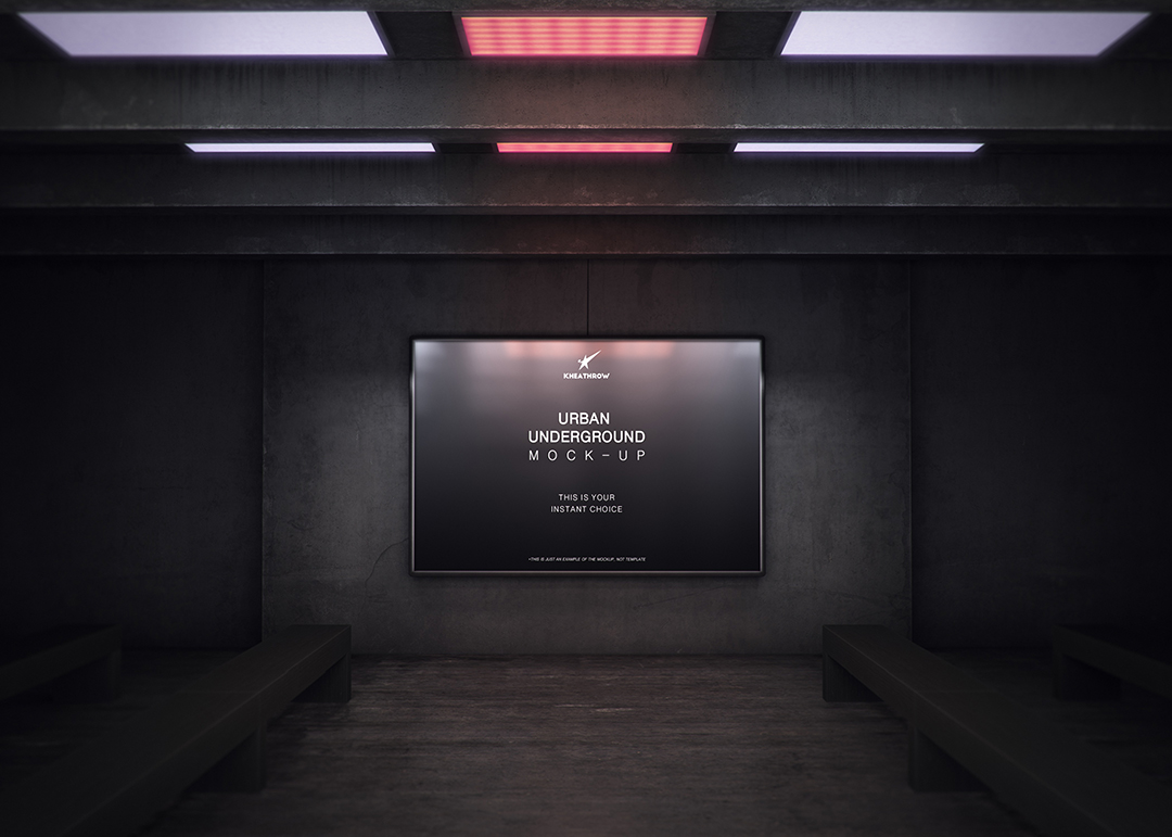 工业风通道楼梯横版灯箱样机