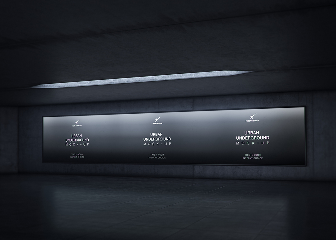 工业风通道楼梯横版灯箱样机