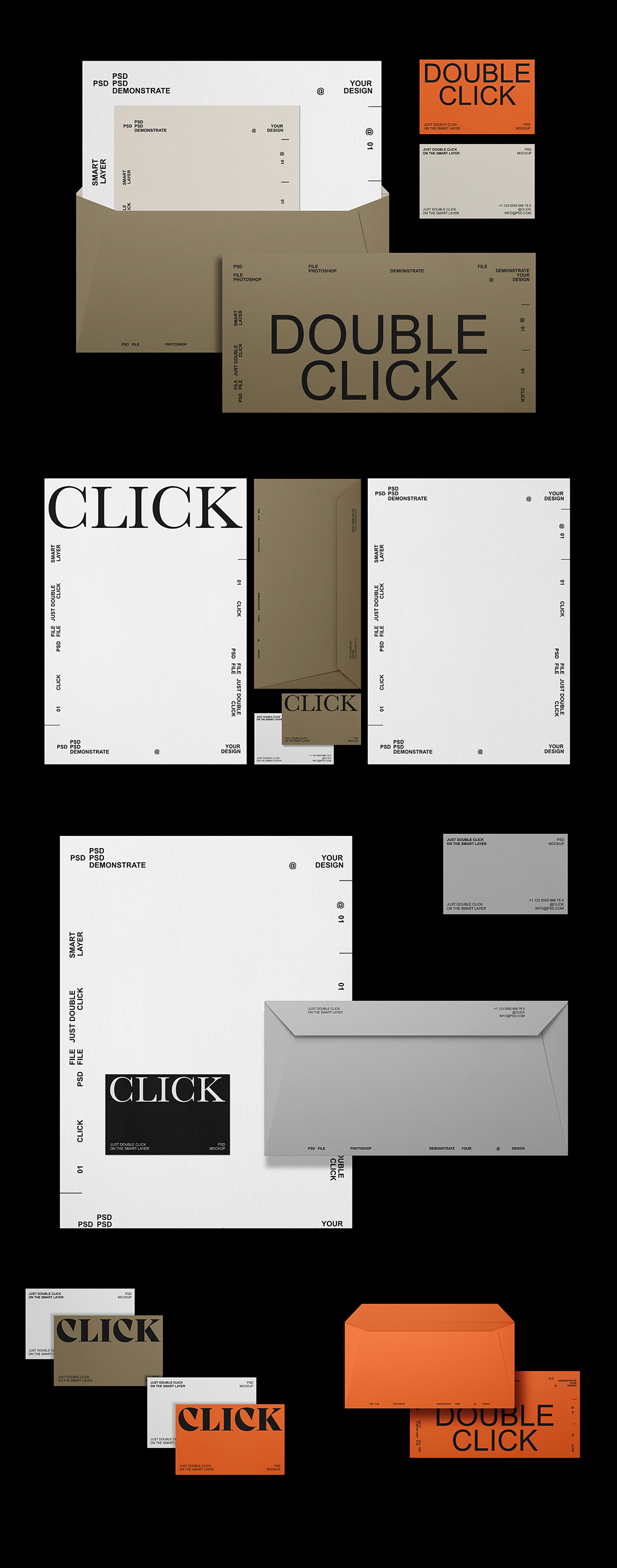 信封信纸名片文具VI应用样机