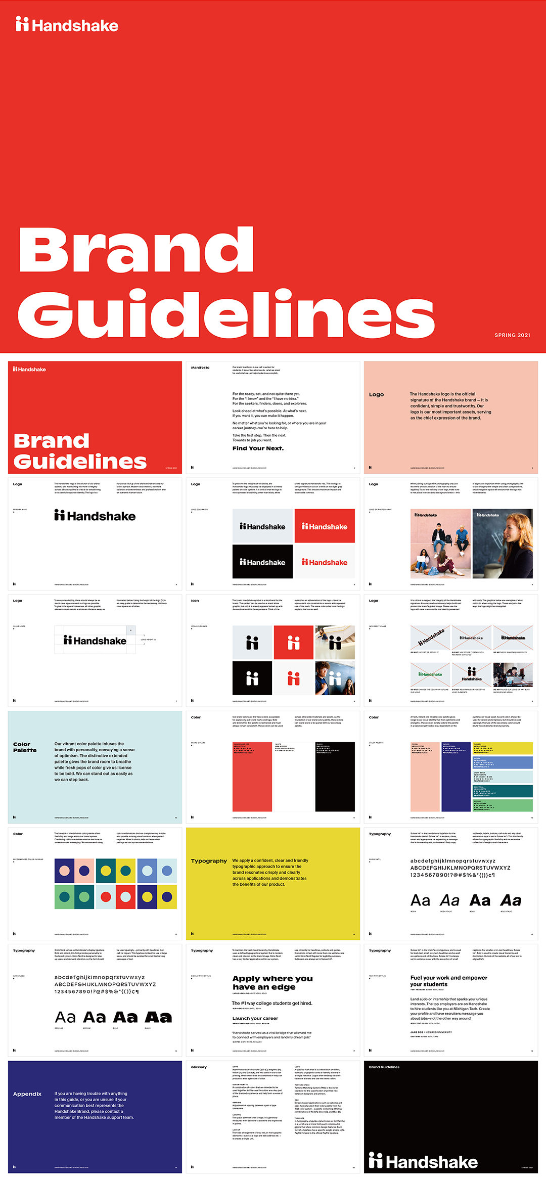 美国handshake大学生求职平台品牌VI手册-2021