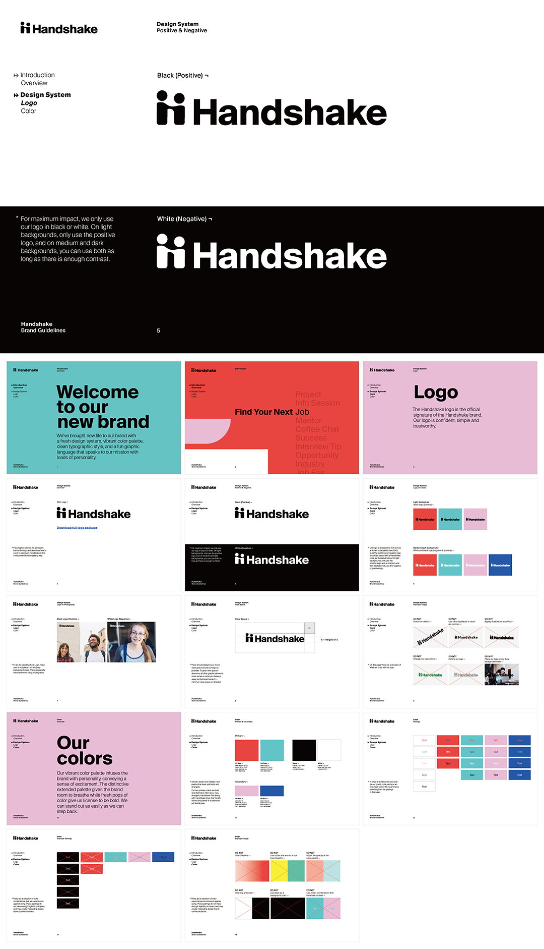 美国handshake大学生求职平台品牌logo规范