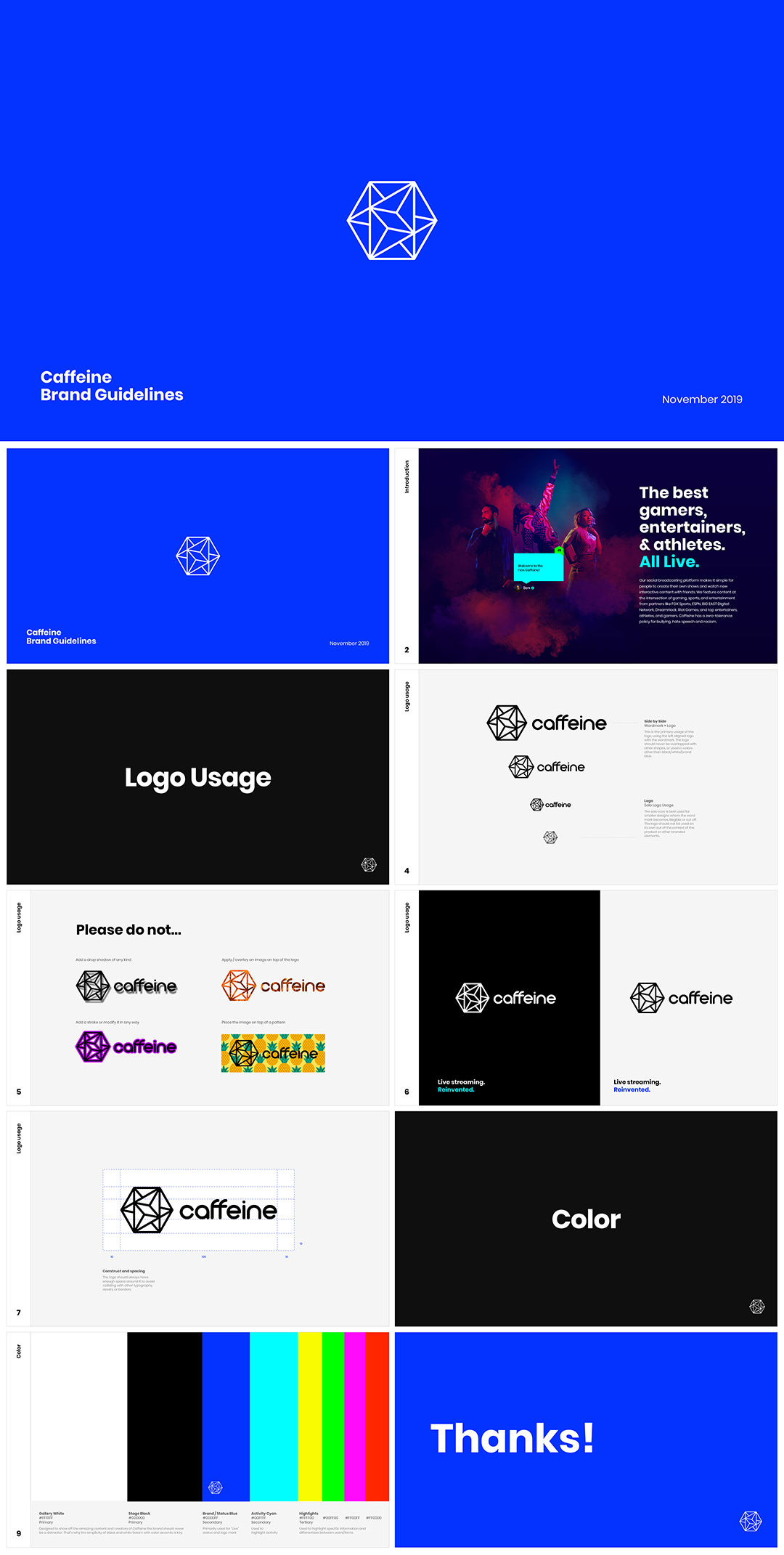 美国Caffeine社交广播平台VI手册