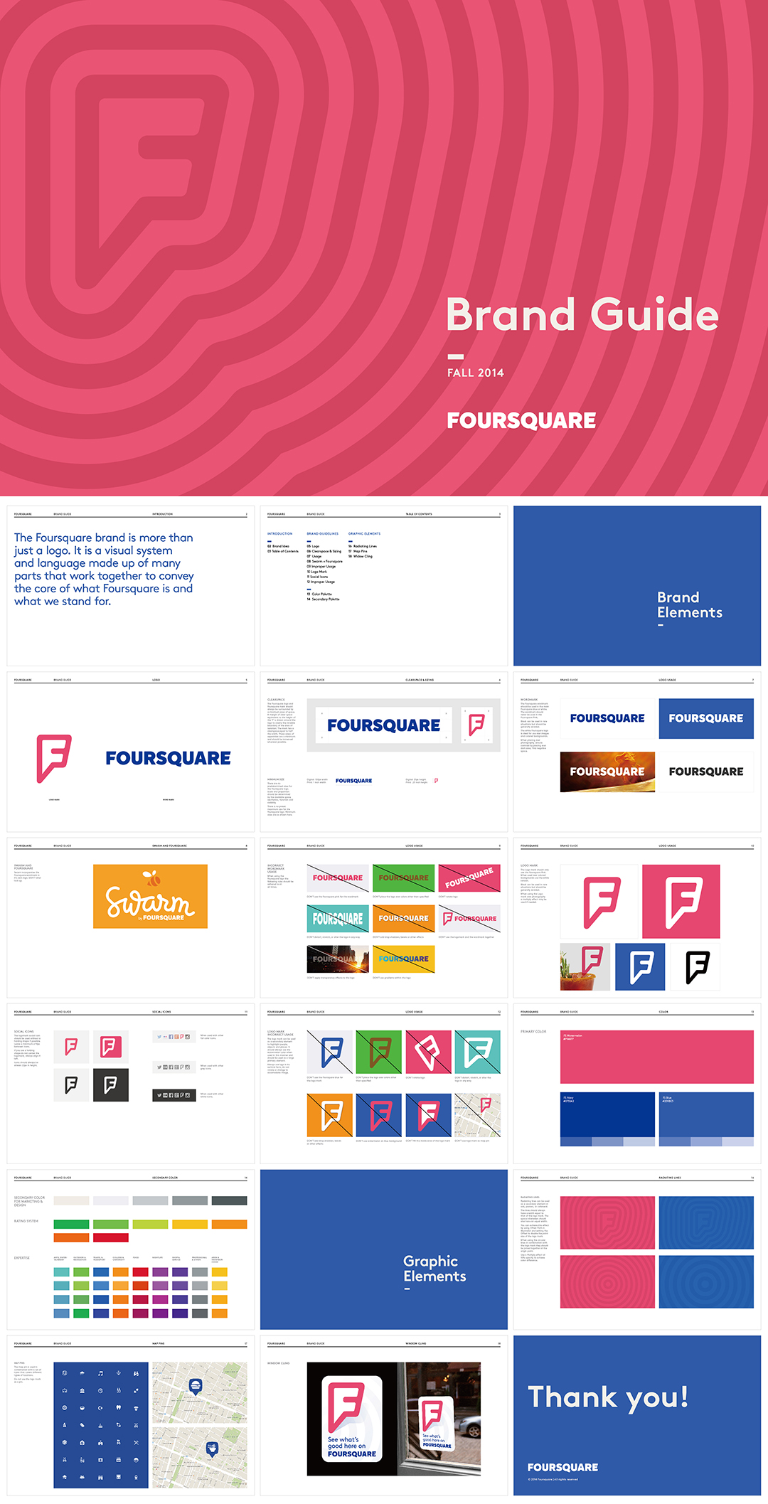 美国foursquare LBS手机服务网站VI手册