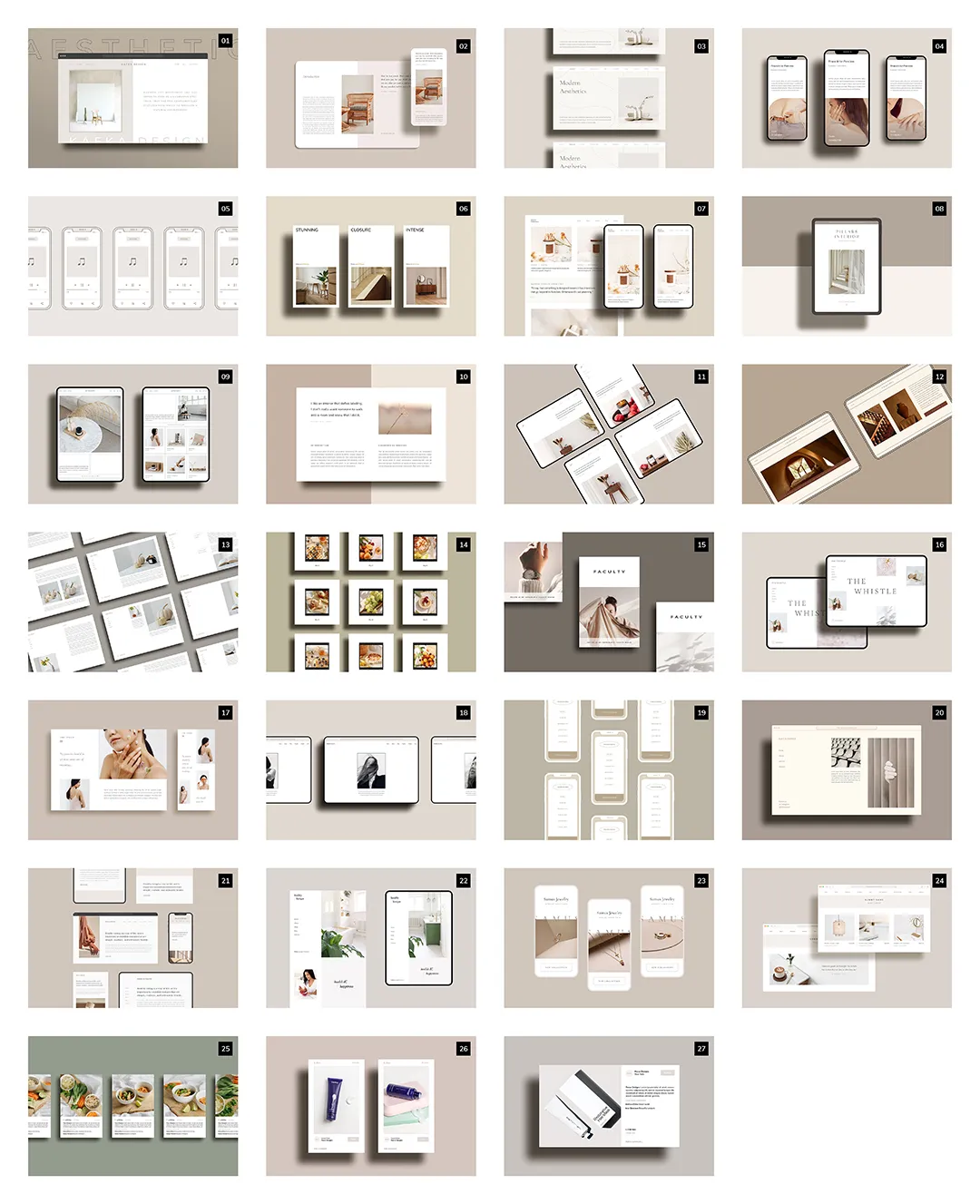 侘寂极简光影名片杂志文具相框ui作品贴图样机合集