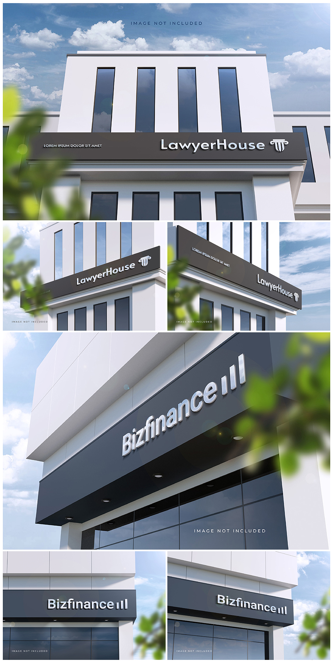 户外墙面3D立体logo标识场景展示样机