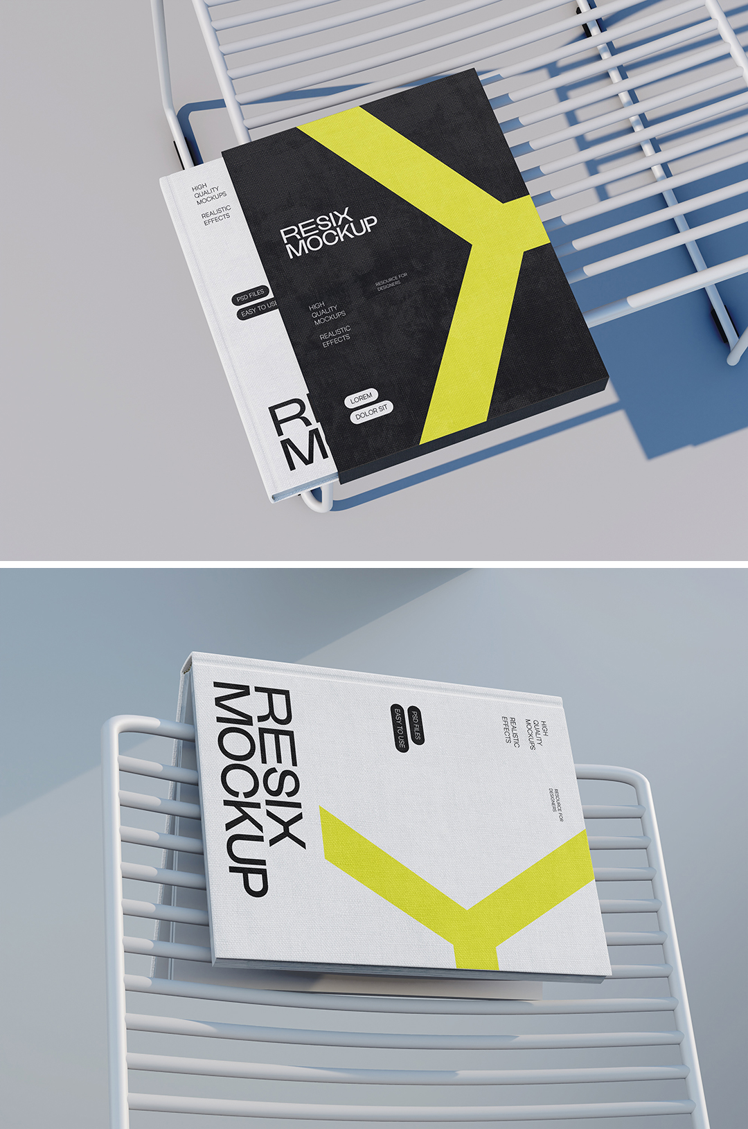 铁艺背景精装画册样机