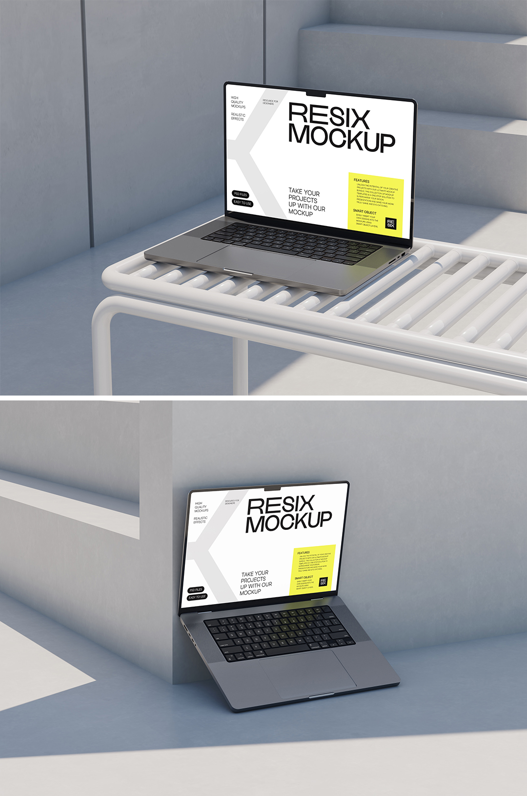 灰调macbook笔记本电脑UI样机