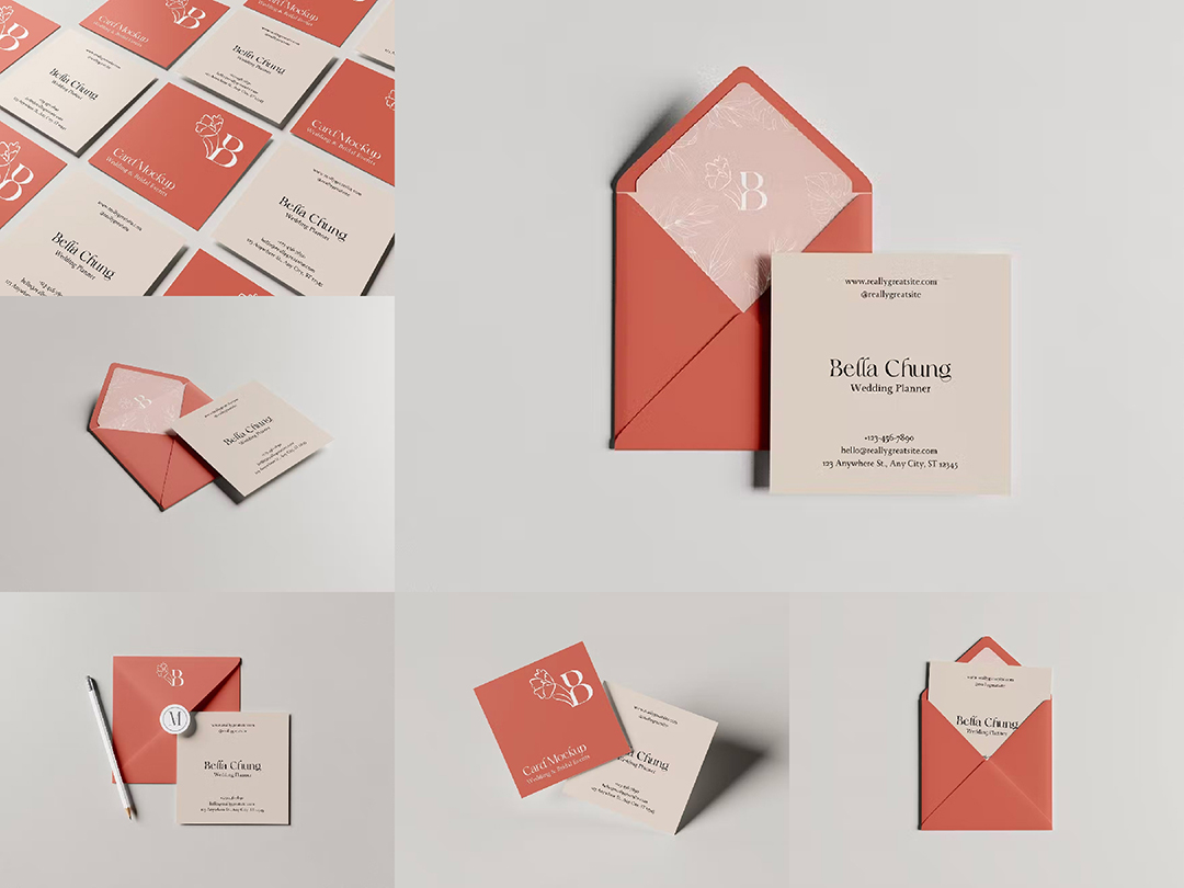 正方形贺卡信封明星片邀请函请柬样机