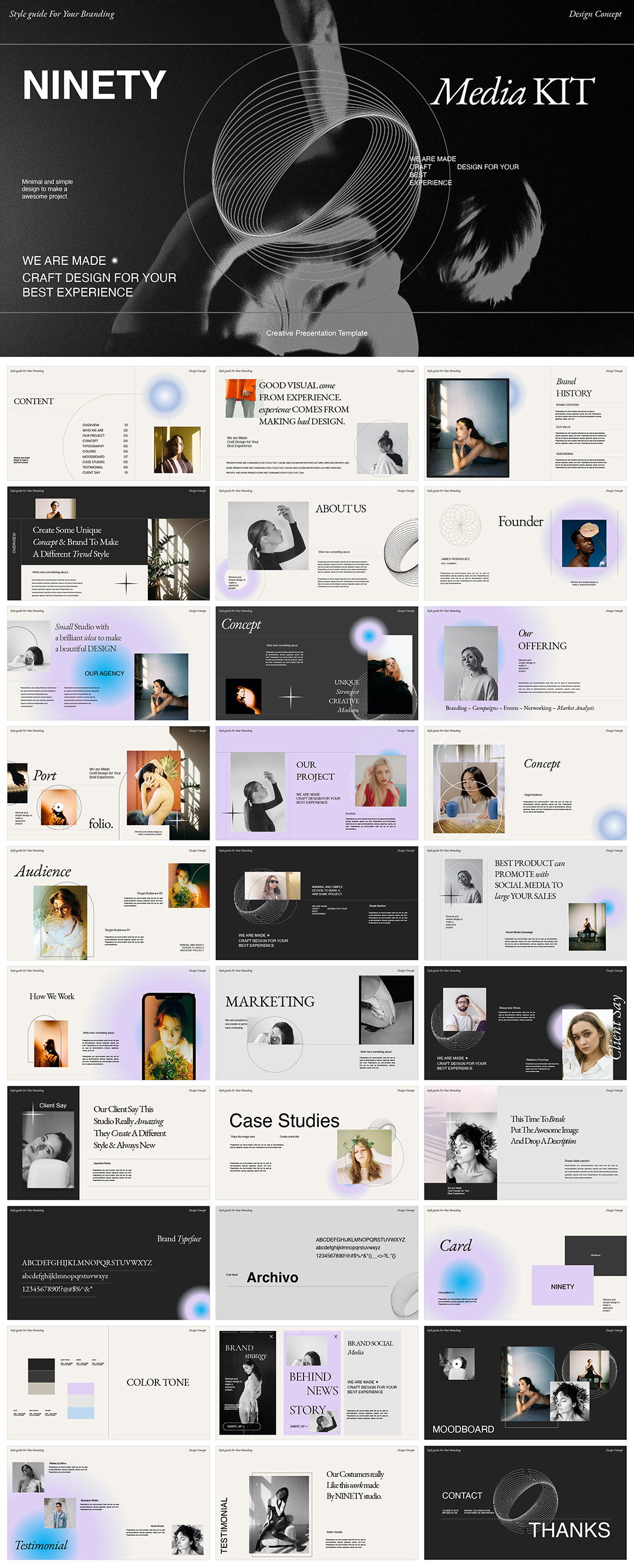 复古优雅时尚品牌作品集提案简历ppt模板