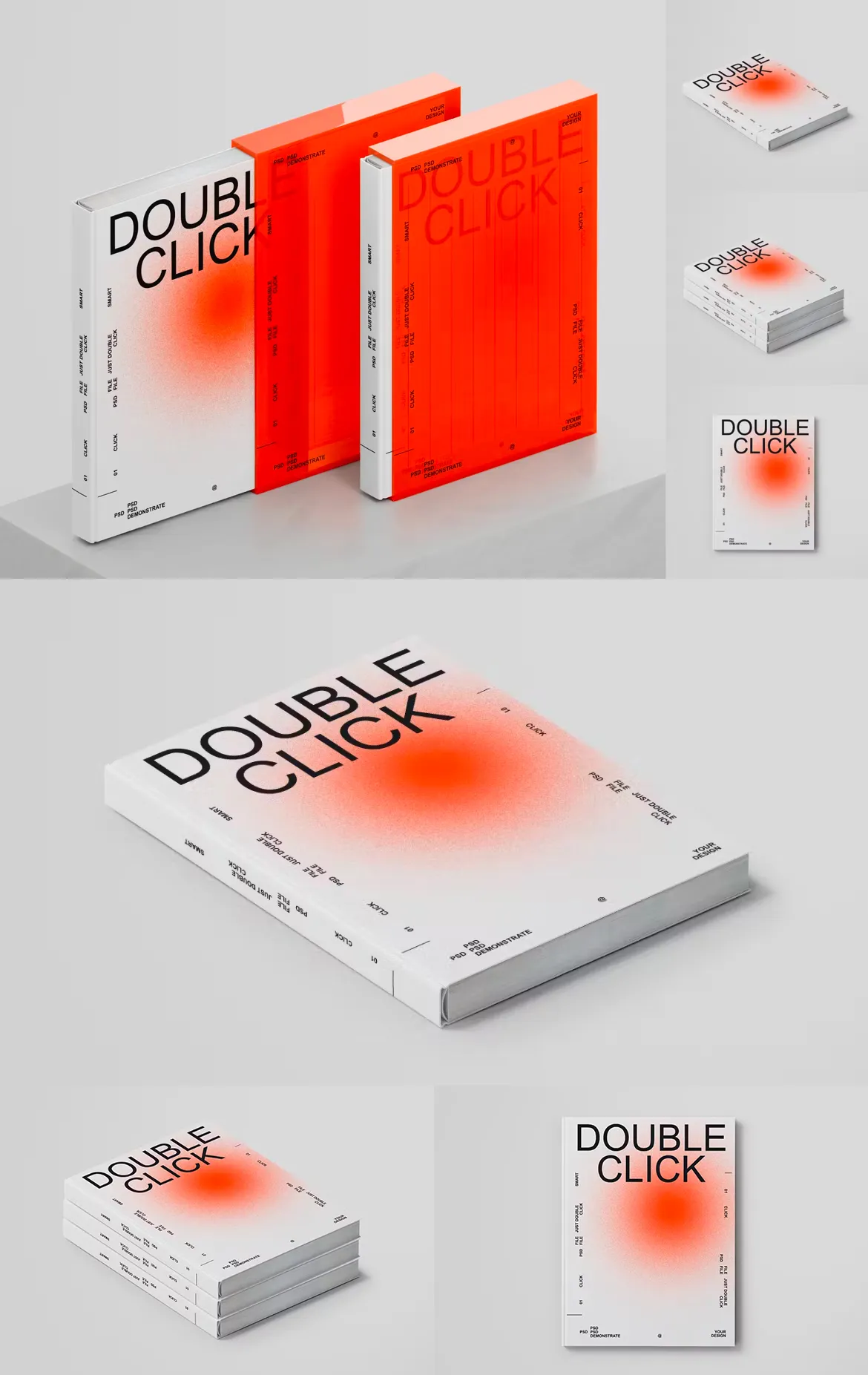 硬面精装书籍手册封面透明封套ps样机