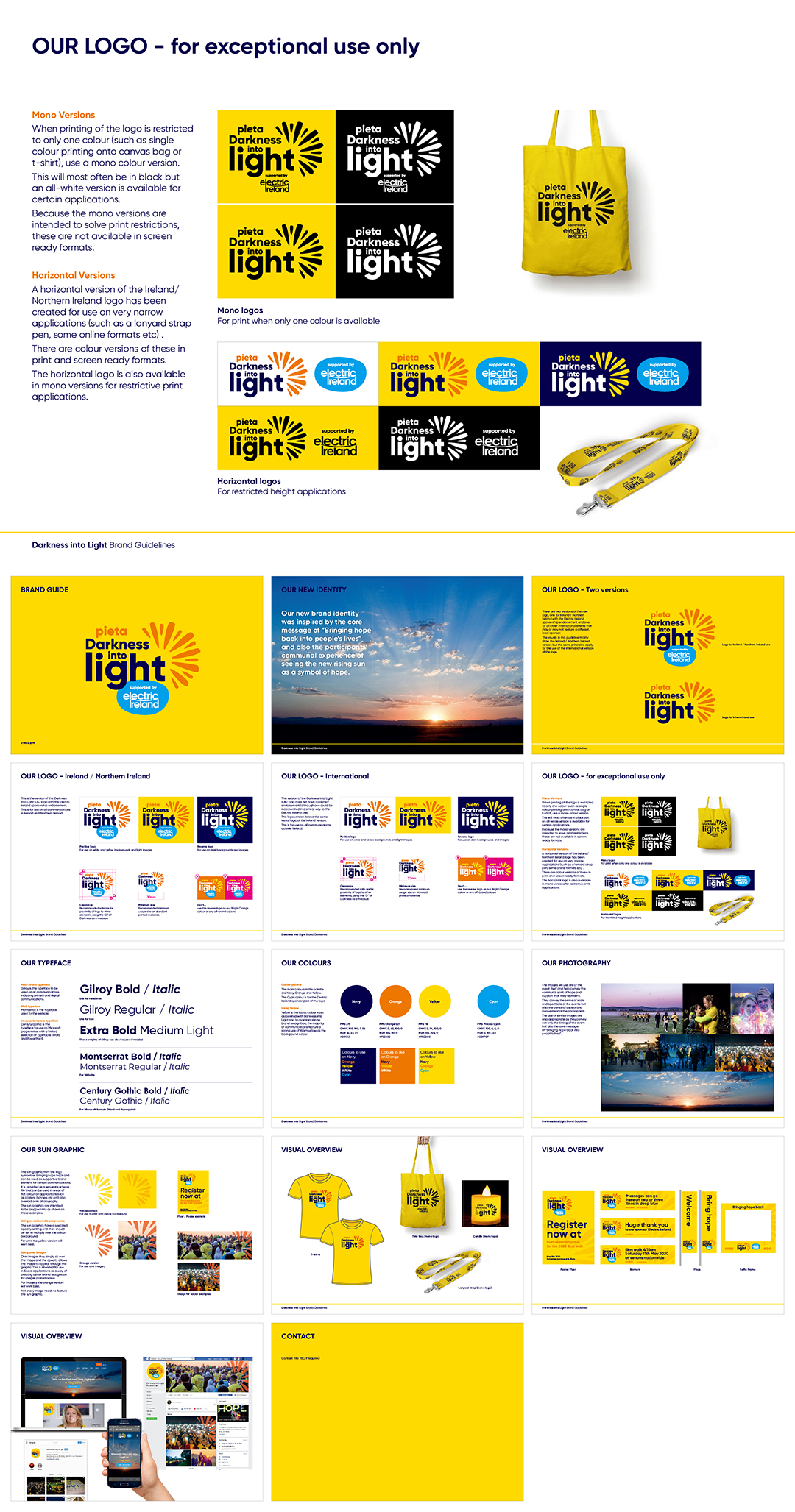 爱尔兰DARKNESS INTO LIGHT“走出黑暗”公益筹款活动VI手册