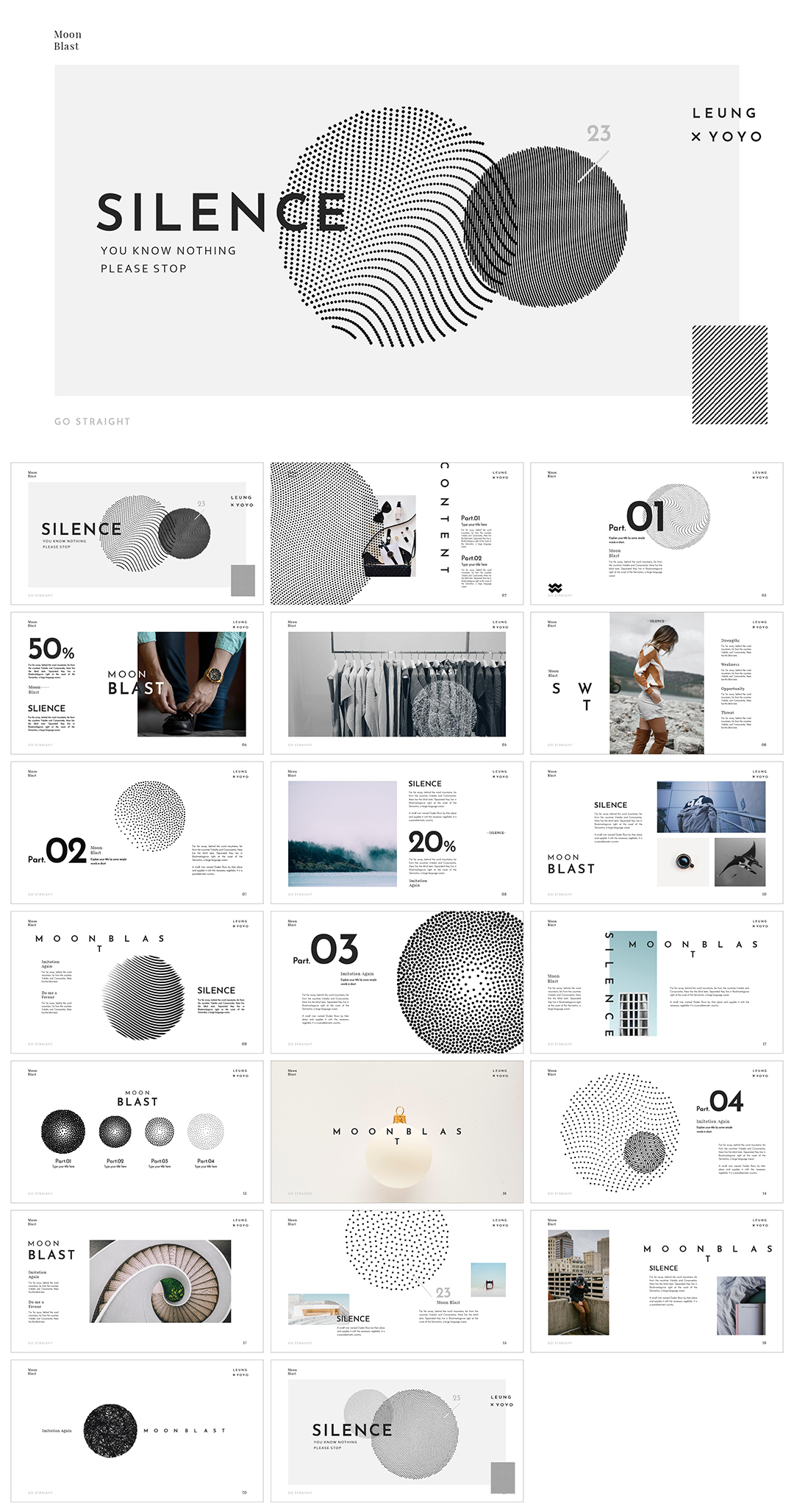 时尚简约创意作品集PPT模板