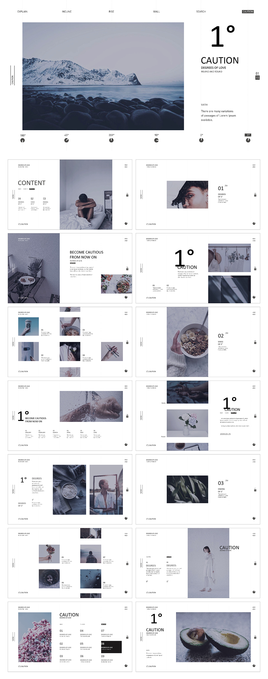 极简现代摄影设计作品集PPT模板