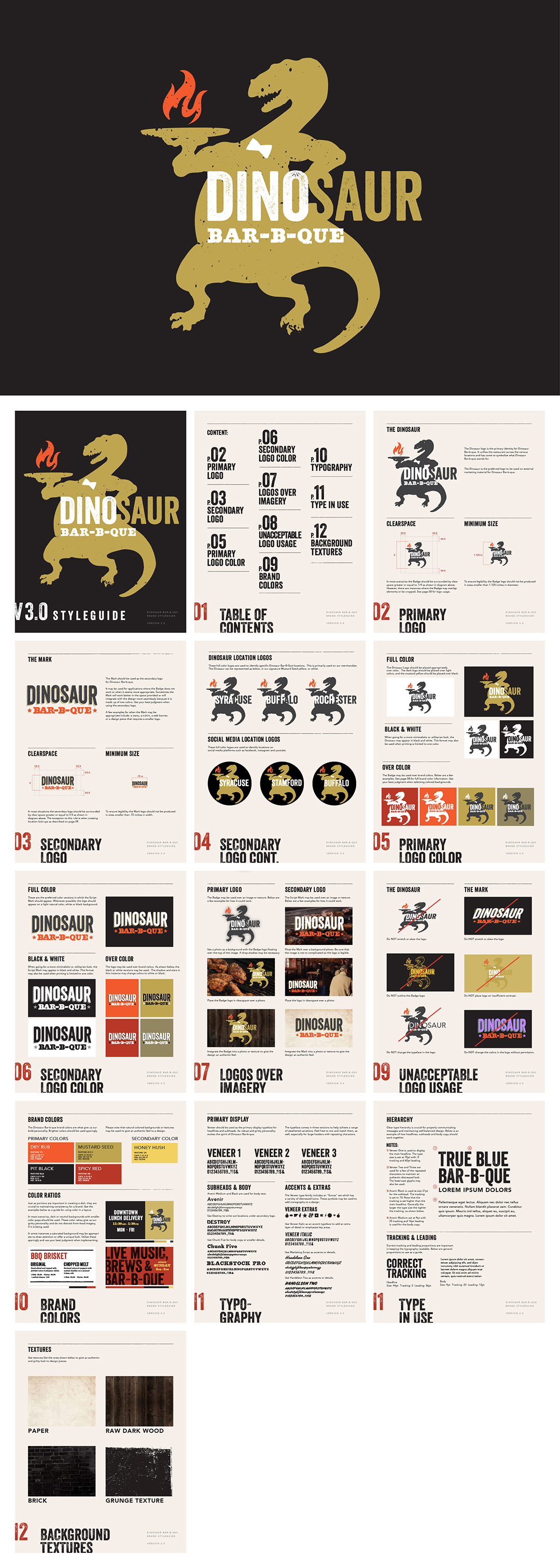 美国DINOSAUR BAR-B-QUE烧烤餐厅品牌LOGO规范