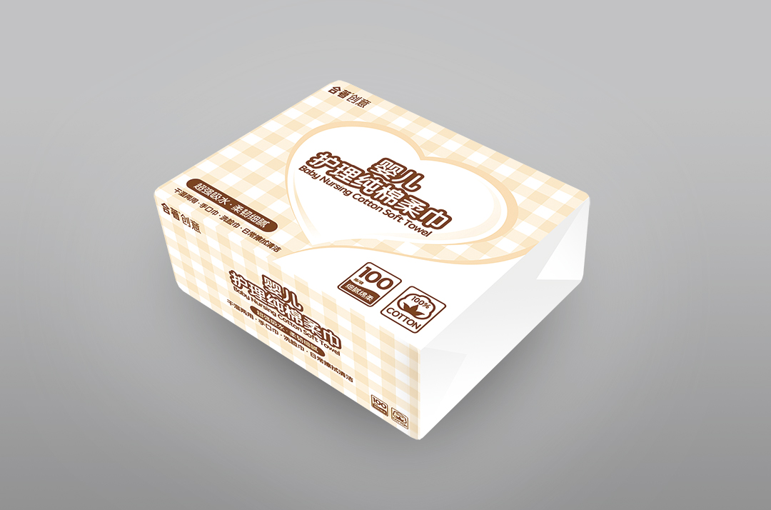 婴儿护理纯棉柔巾包装