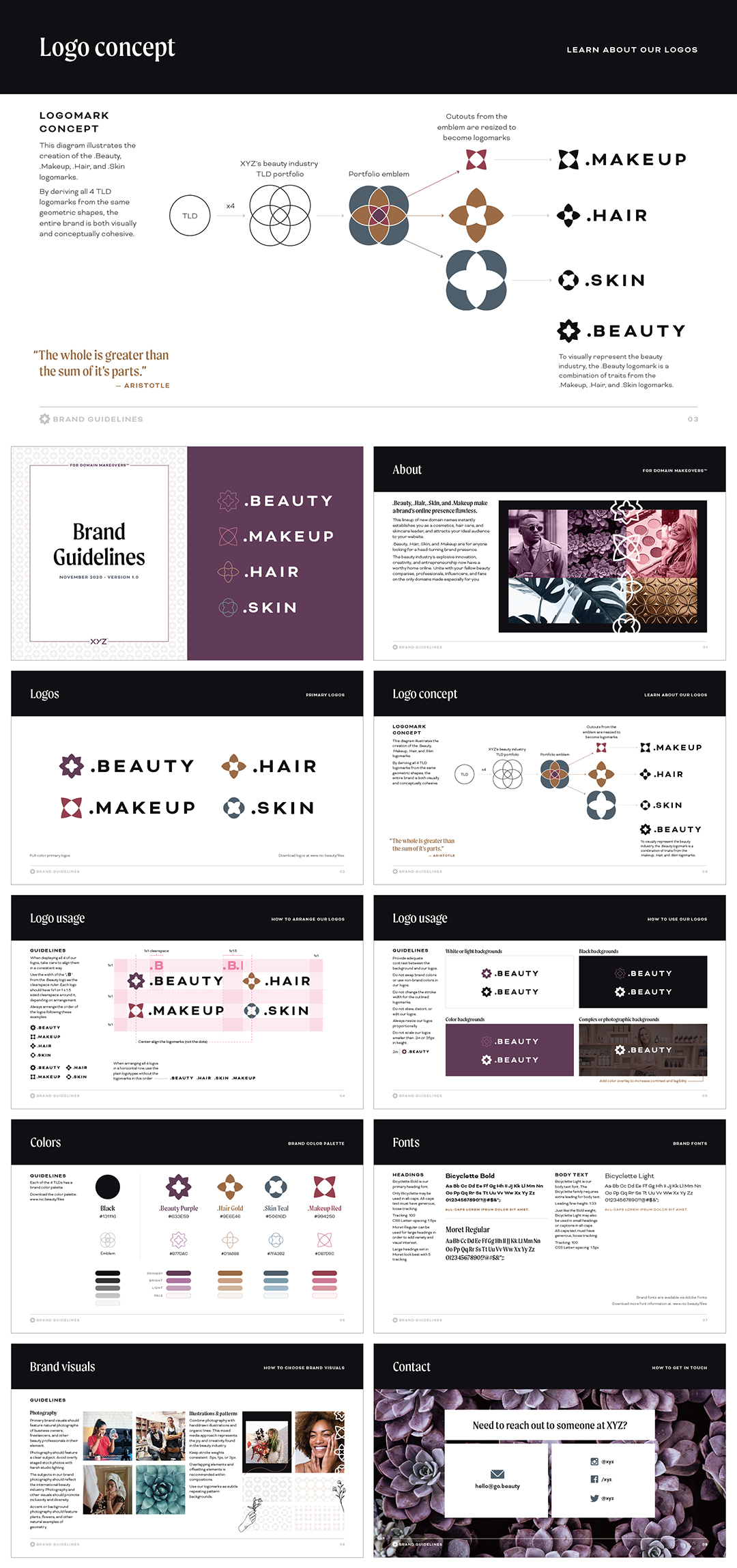 国际XYZ .Beauty .Hair .Skin .Makeup美容品牌logo规范