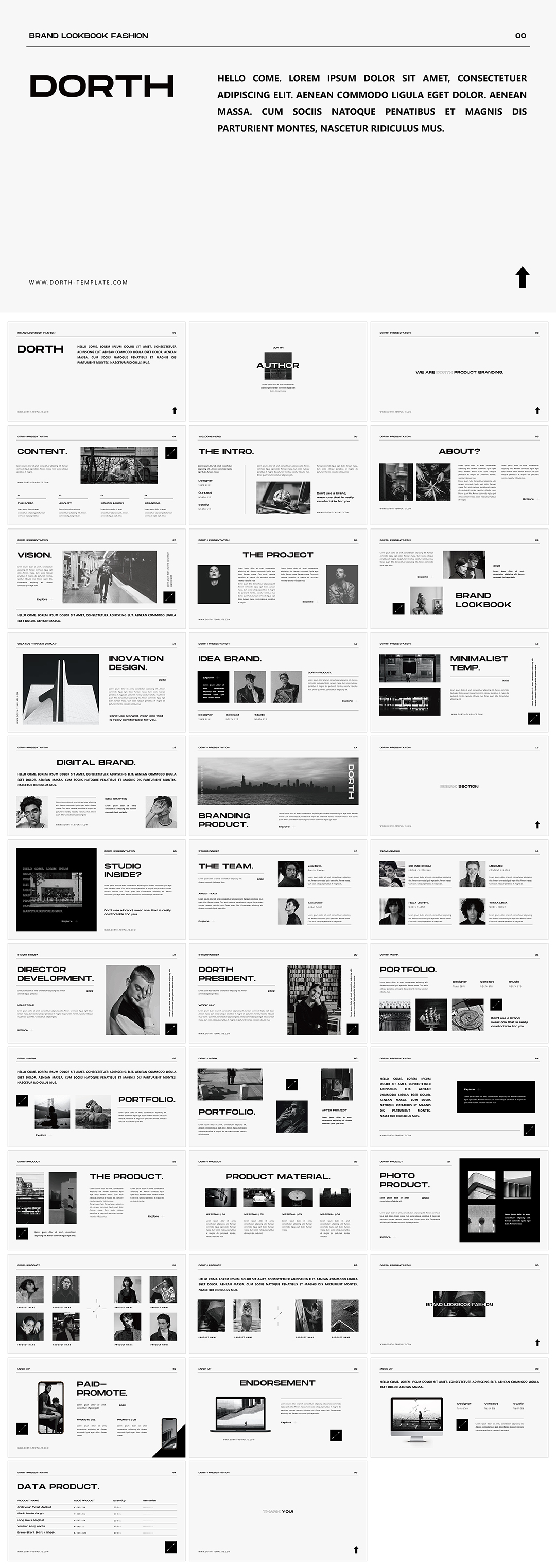 黑白高级感现代极简设计摄影个人作品集业务介绍宣传ppt模板key模板