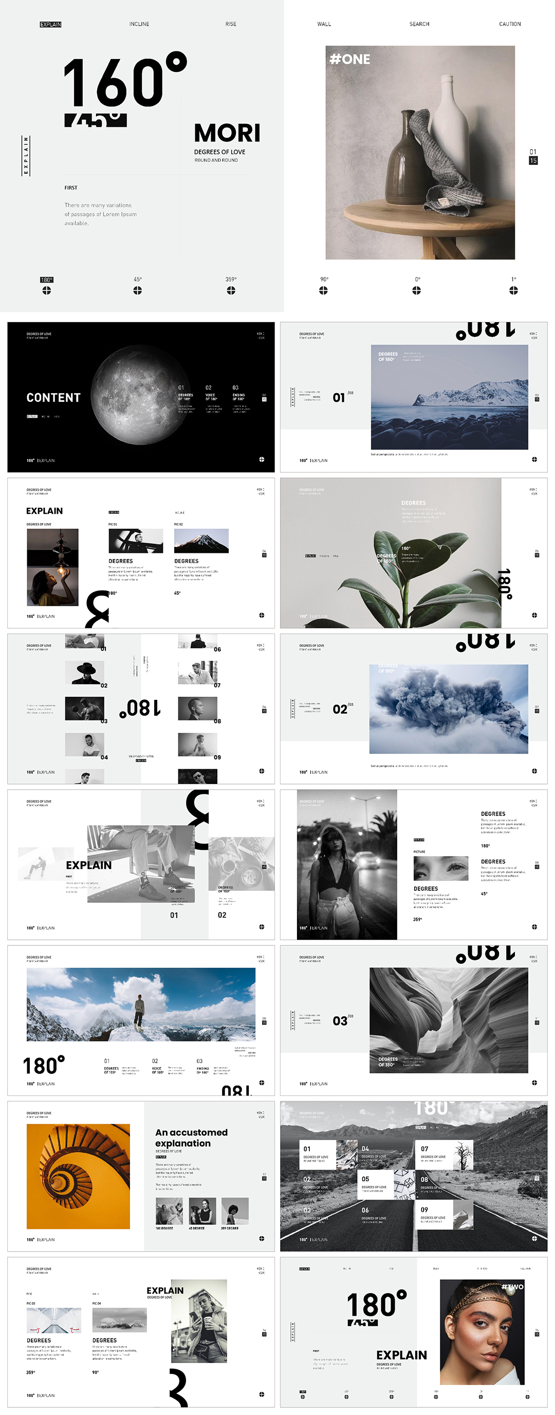 极简现代艺术设计感作品集PPT模板