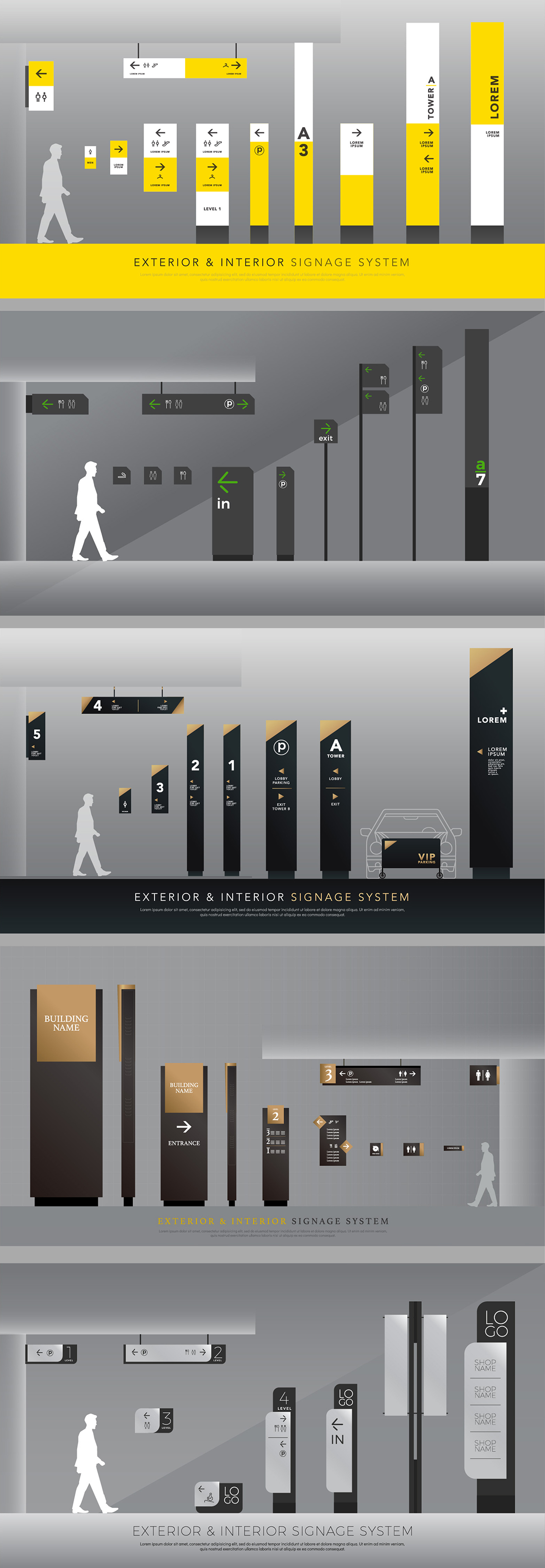 现代简约立式悬挂空间导视牌