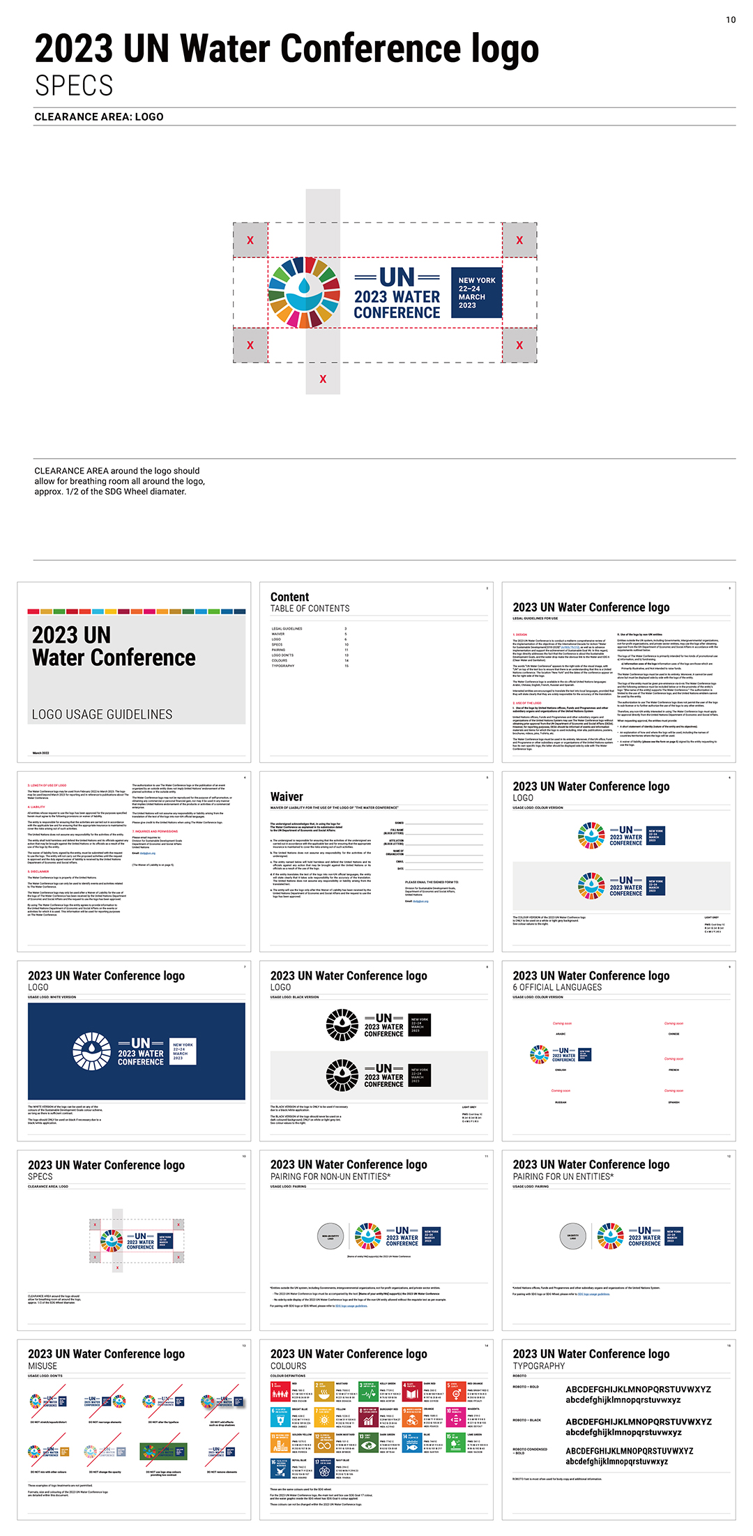 国际UN 2023 Water conference联合国水大会logo规范