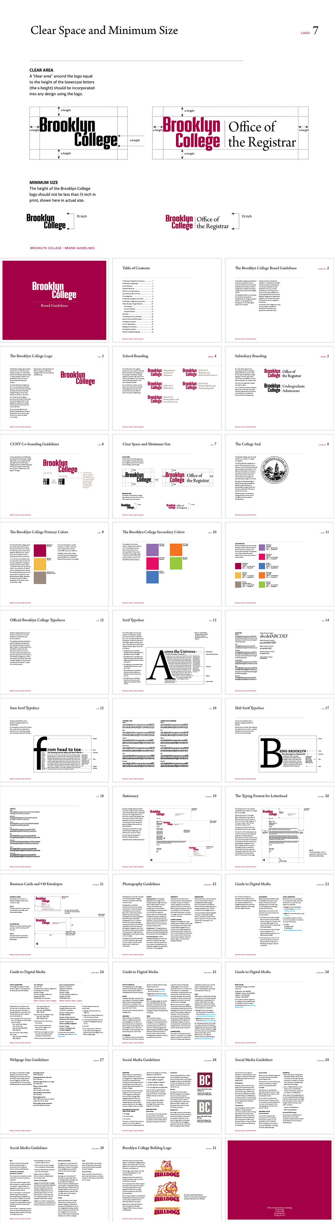 美国Brooklyn College纽约市立大学布鲁克林学院VI手册