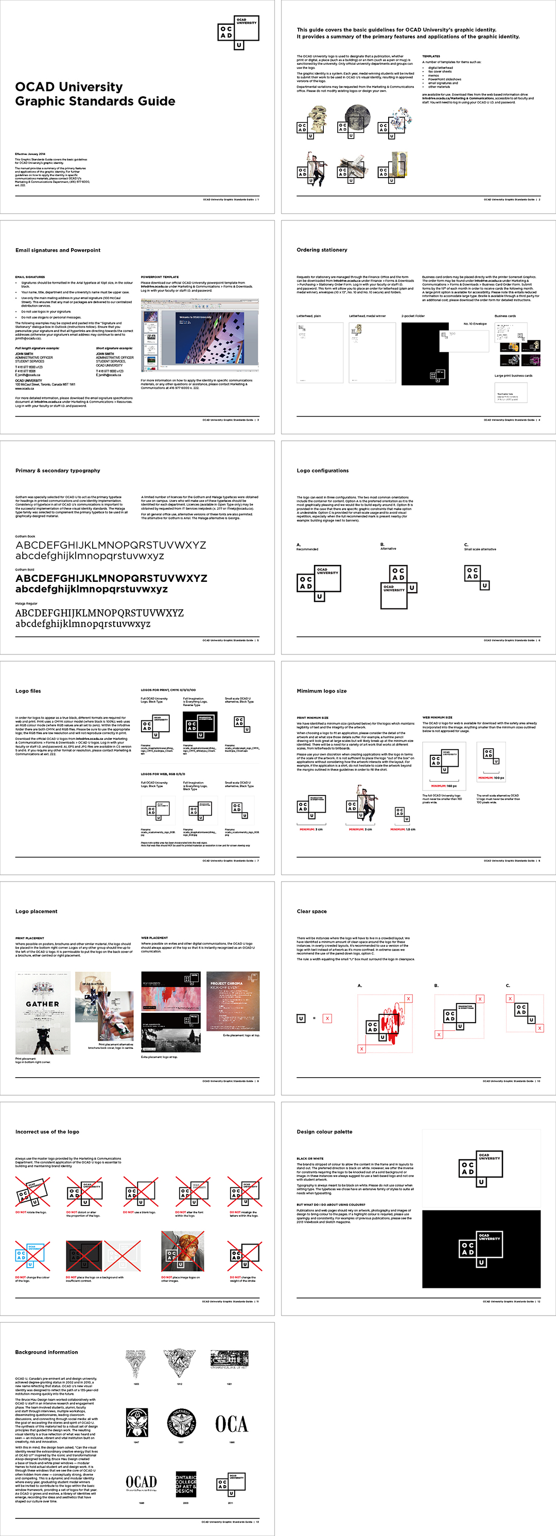 加拿大OCAD University安大略艺术设计大学logo规范