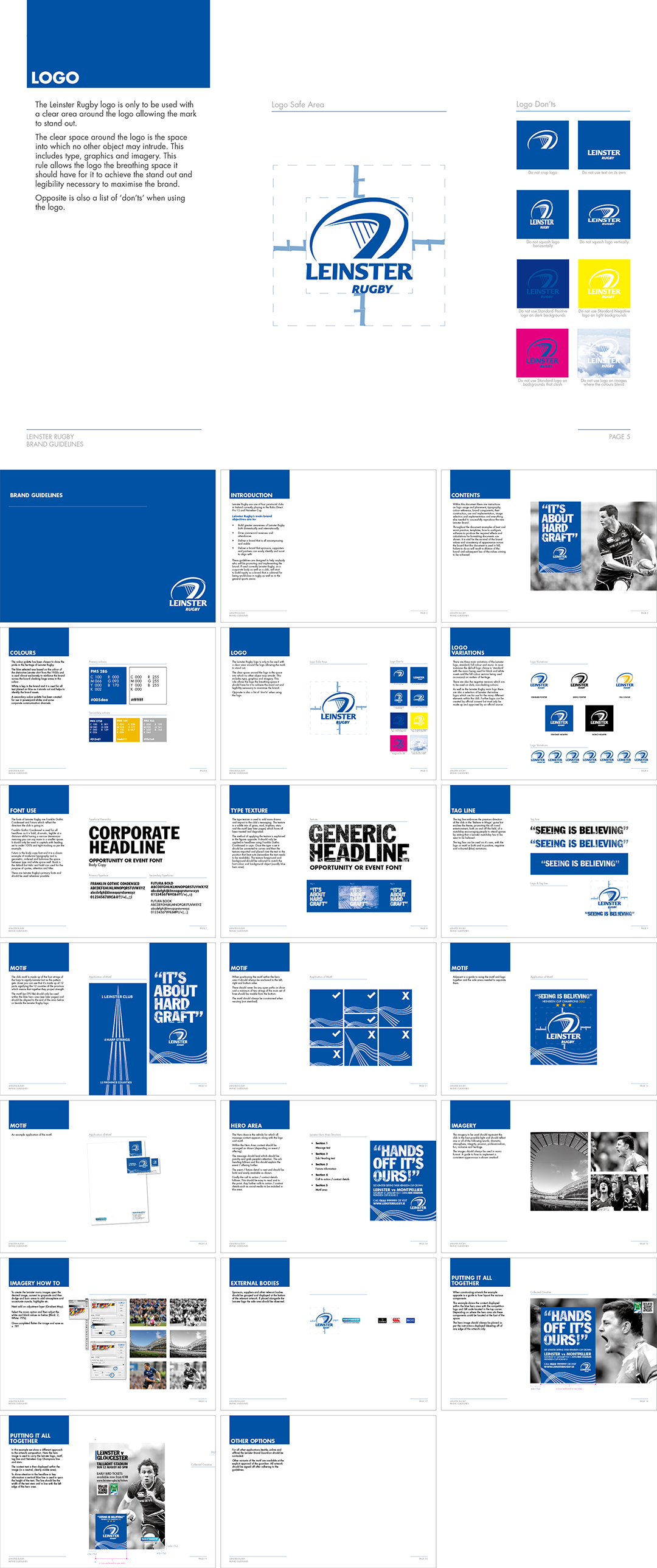 爱尔兰Leinster Rugby省级俱乐部视觉手册