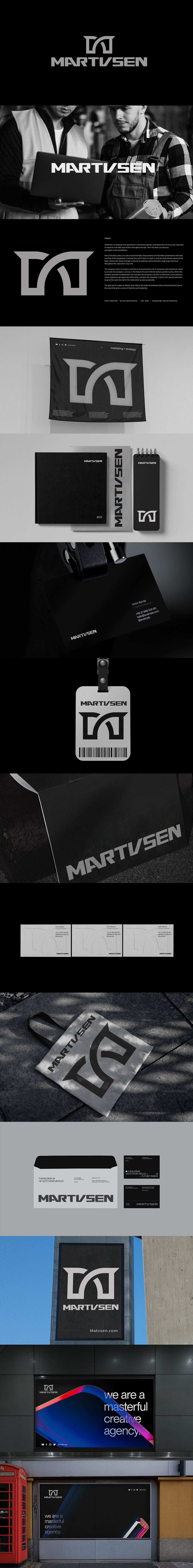 黑白调极简风品牌VI多场景logo设计提案应用PS样机