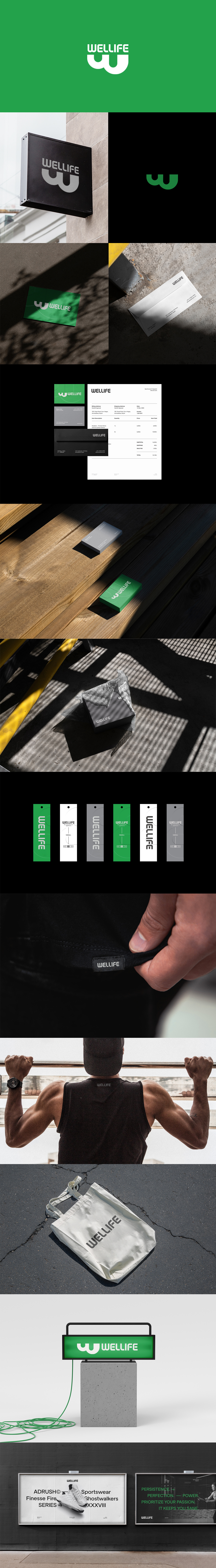 绿色极简品牌logo多场景设计PS样机