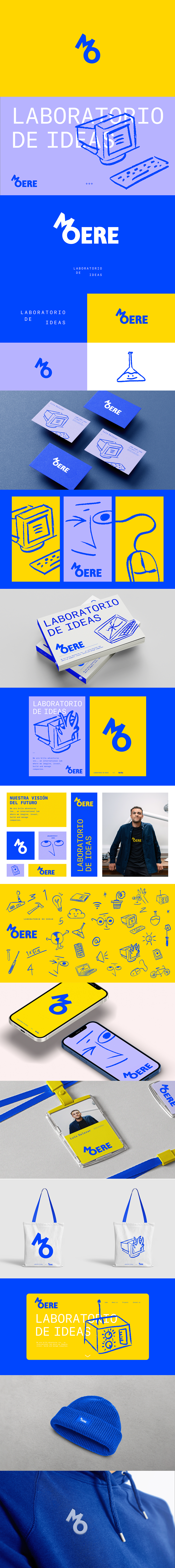 创意蓝黄品牌logo设计多场景PS样机