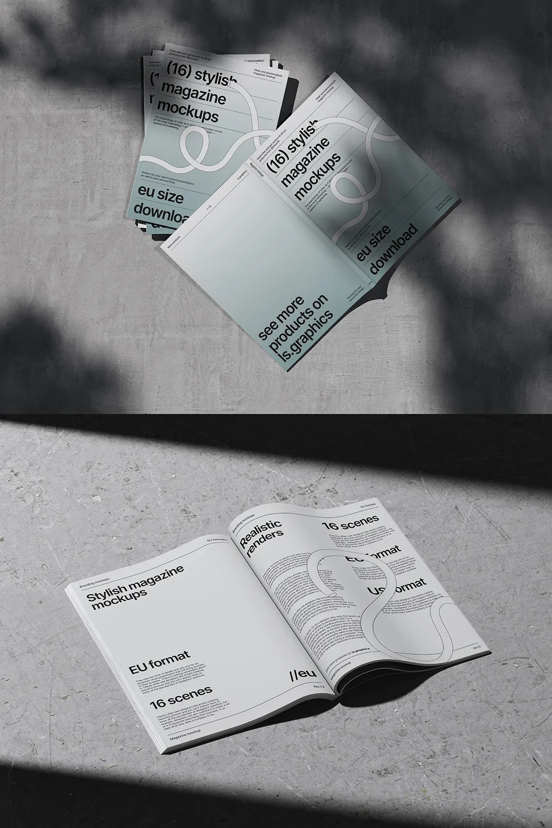 侘寂风质感光影杂志画册ps样机