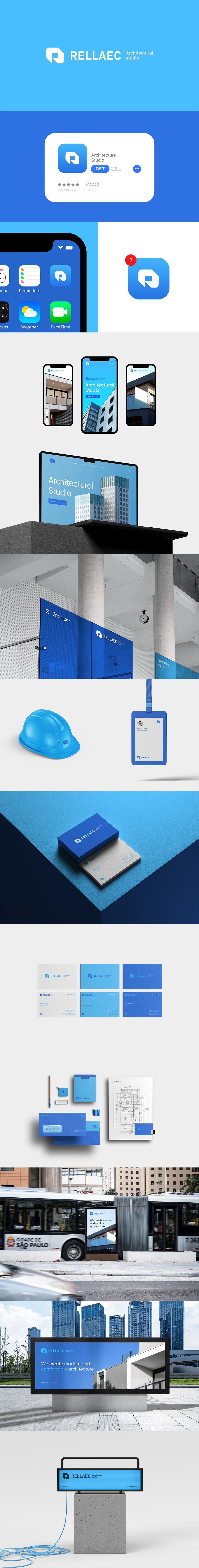 蓝调科技感品牌logo多场景PS样机