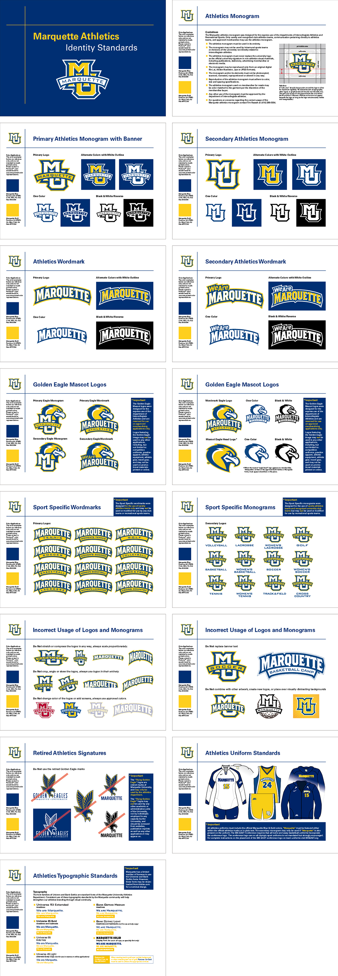 美国Marquette Athletics马凯特大学logo规范