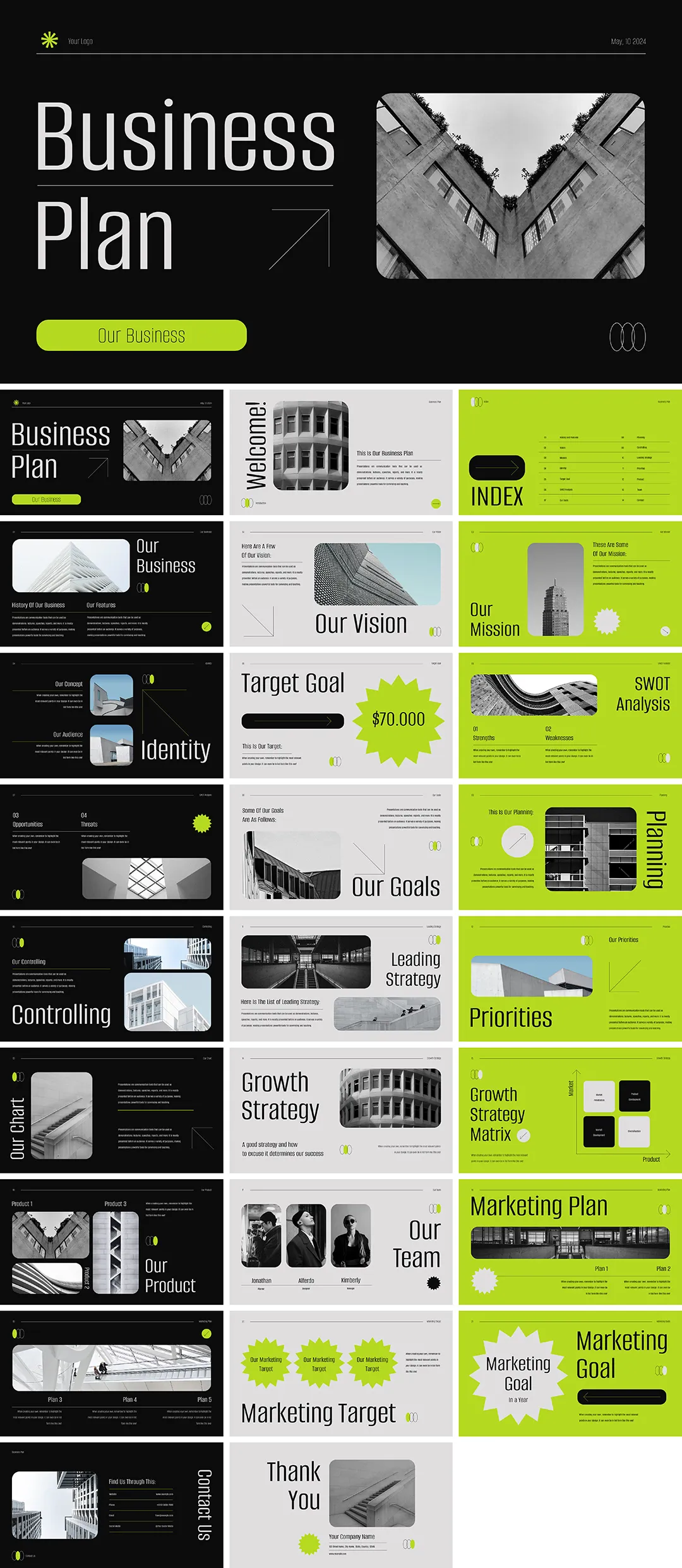极简绿撞色商务公司简介计划书摄影作品集高级感小众PPT模板