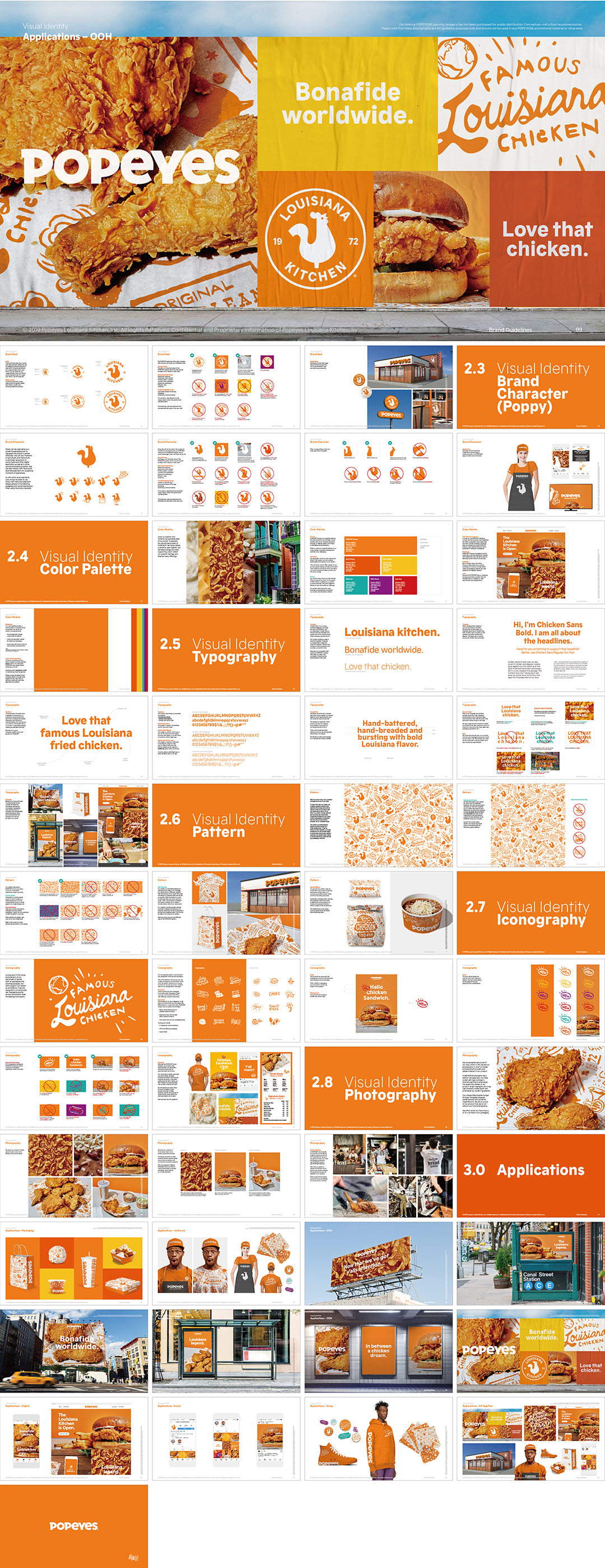 美国Popeyes Louisiana Chicken派派思炸鸡快餐品牌VI手册