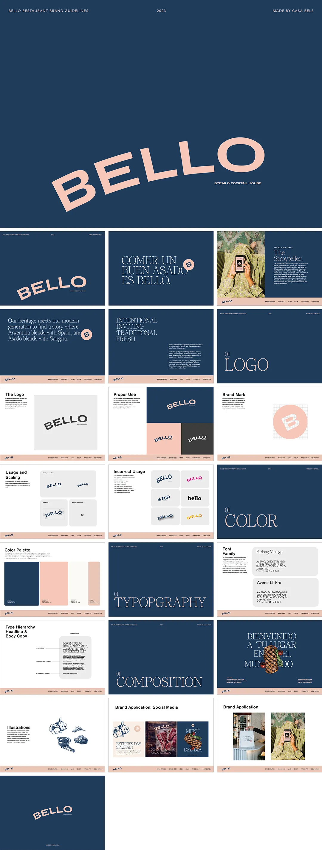 阿根廷Bello Parrilla贝约融合烤肉餐厅视觉规范手册