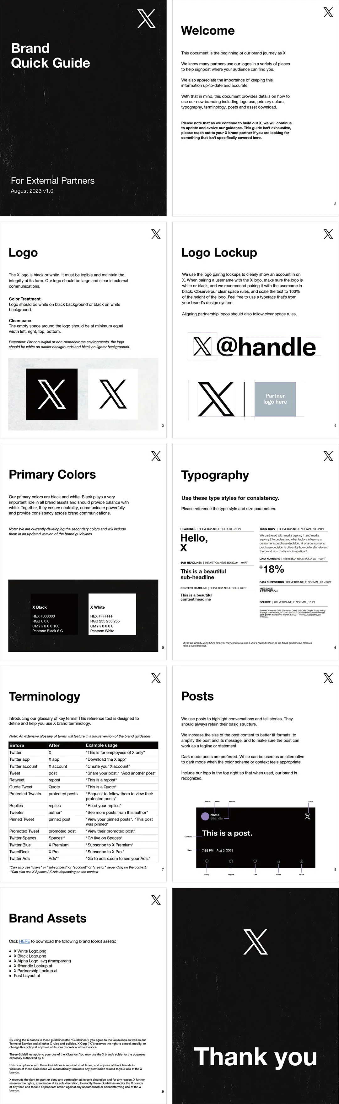 美国X社交媒体平台logo规范