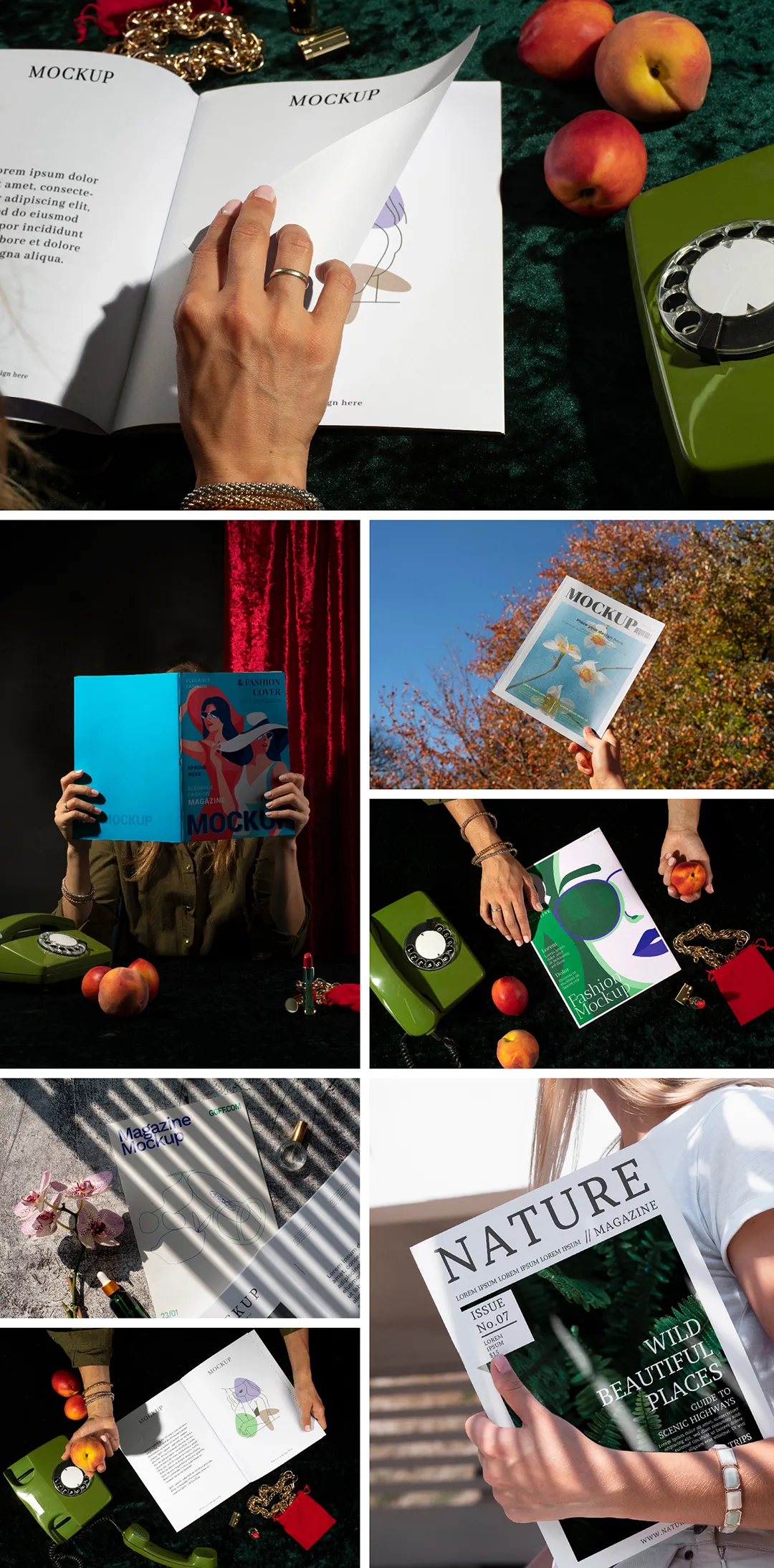 手持光影画面杂志期刊PS样机