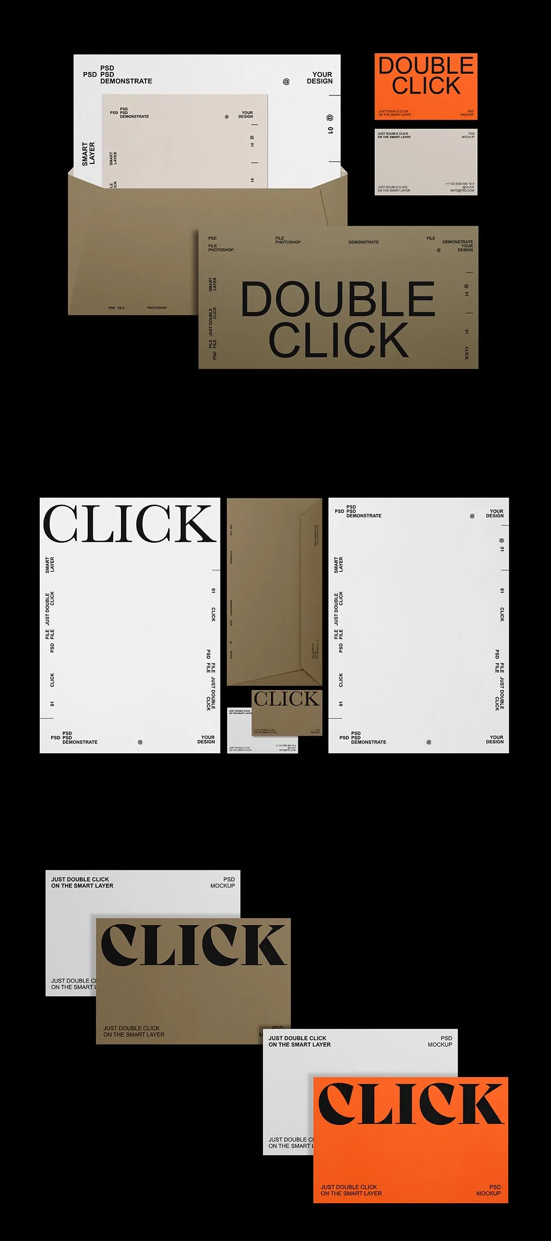 信纸信封名片封套VI应用PS样机