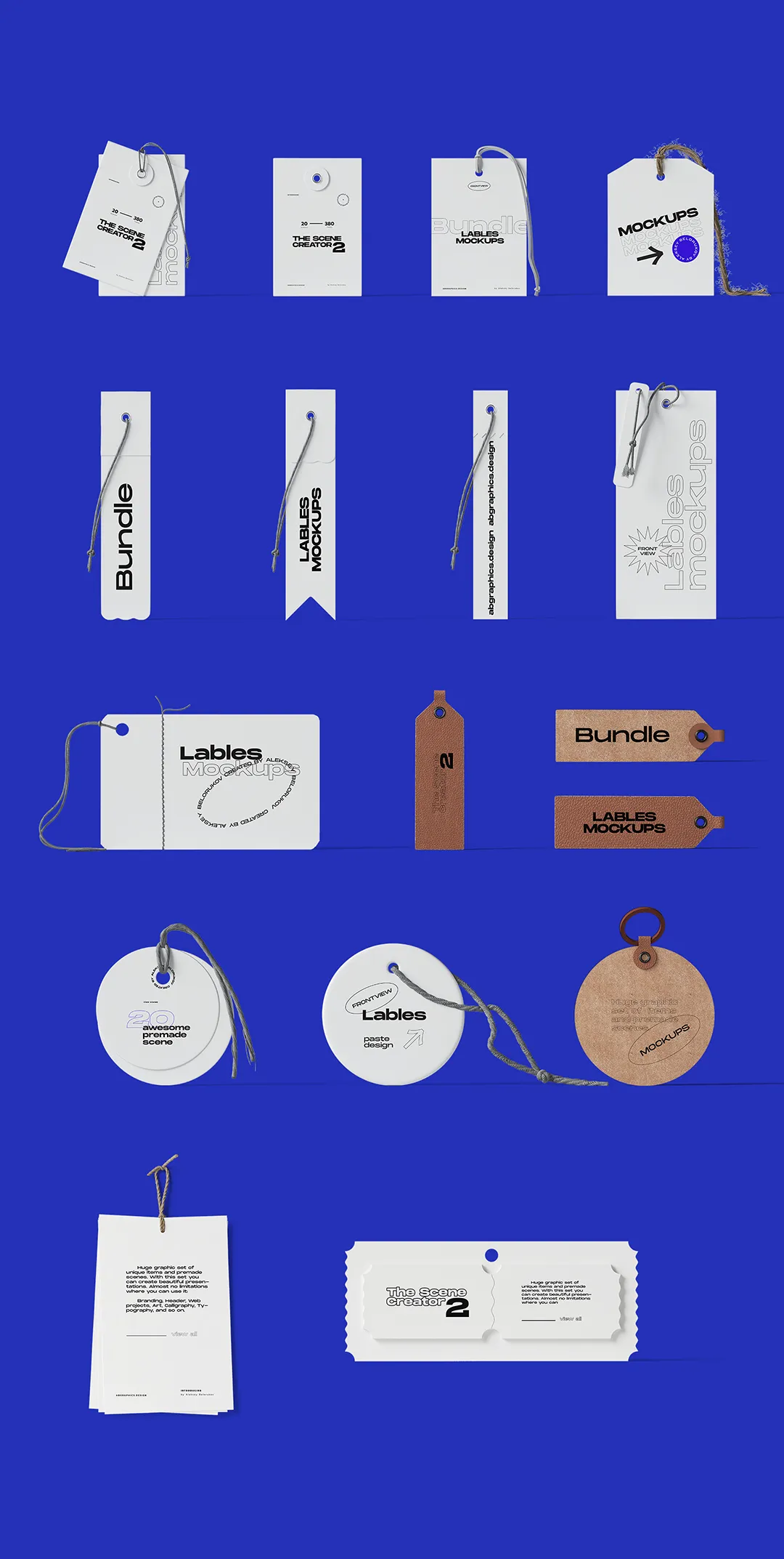 弹力绳定制牛皮纸吊牌PS样机