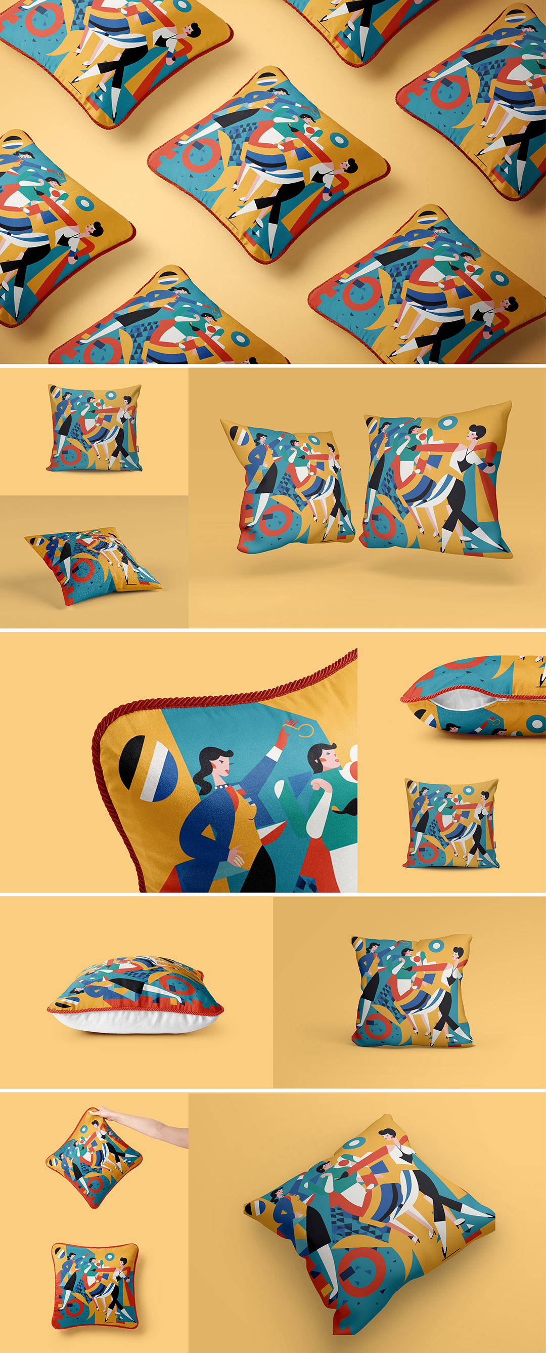 文创周边方形抱枕PS样机