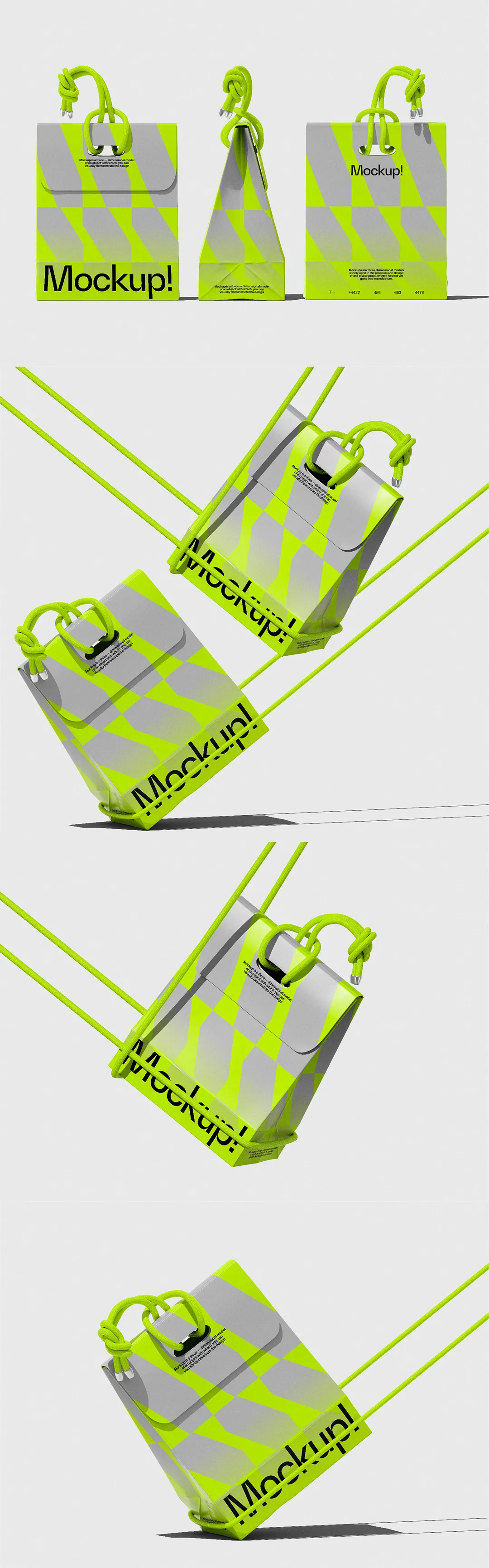 高级打包纸袋购物袋手提袋PS样机