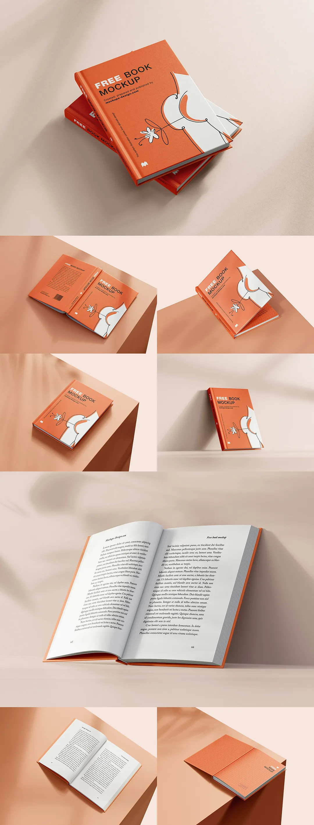 精装书画册封面内页PS样机