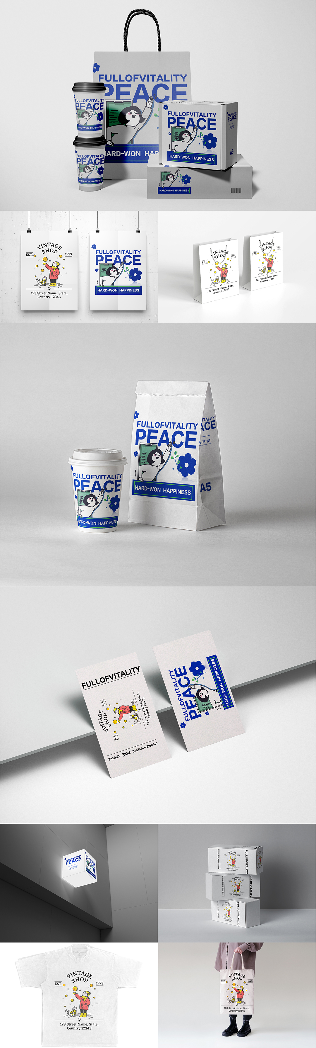 奶茶咖啡手提袋名片包装PS样机