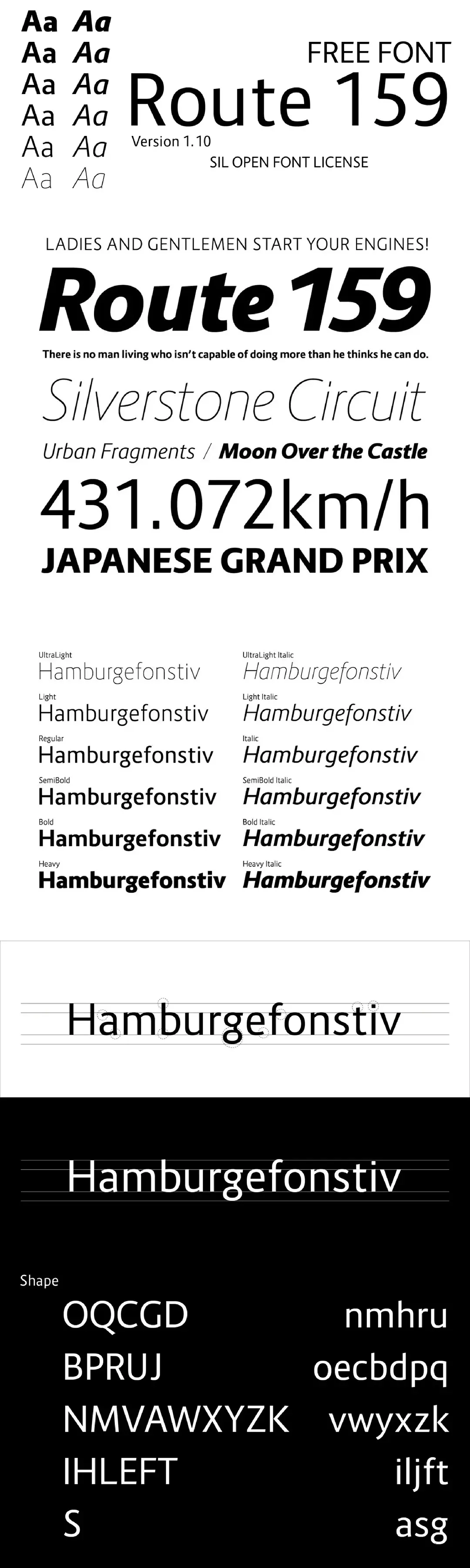 日本设计师佐賀野宇宙设计开源字体Route 159