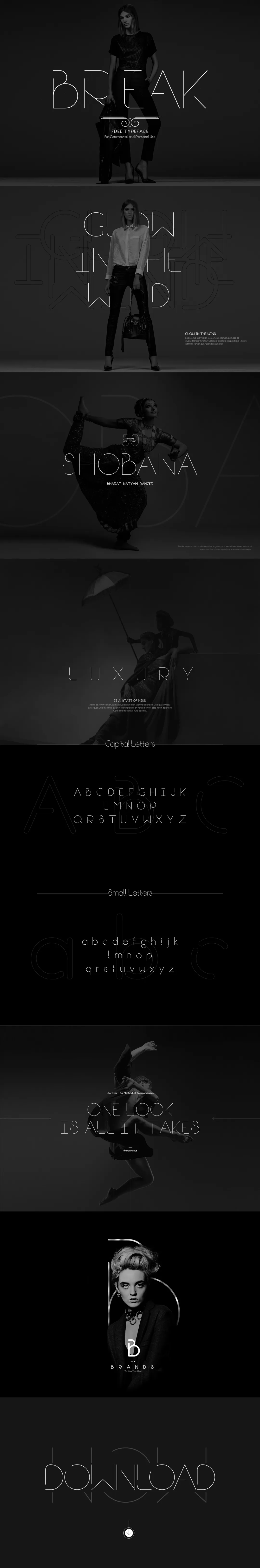 印度Break断开现代无衬线英文字体