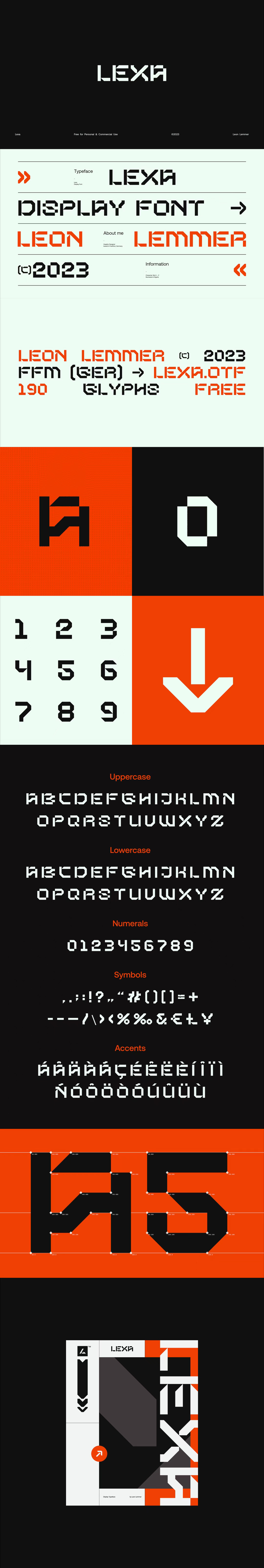 德国Lexa几何科技感前卫字体