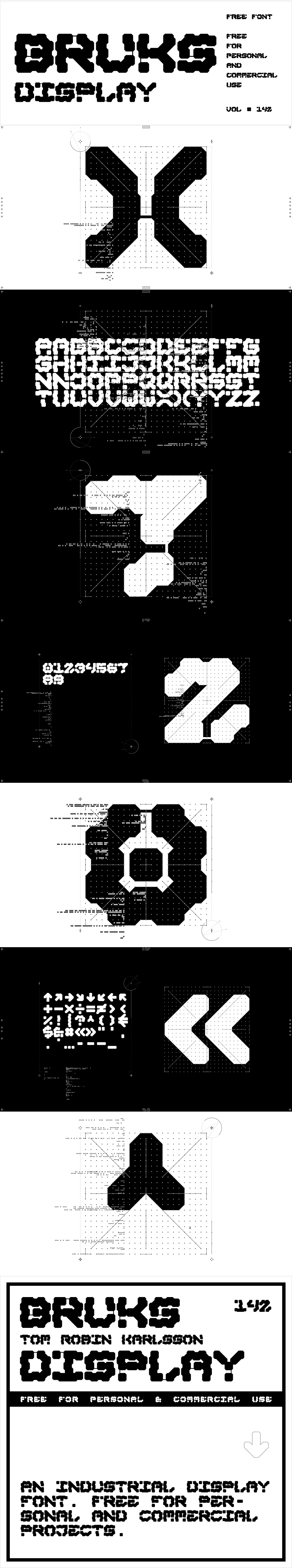瑞典Bruks display现代工业风字体