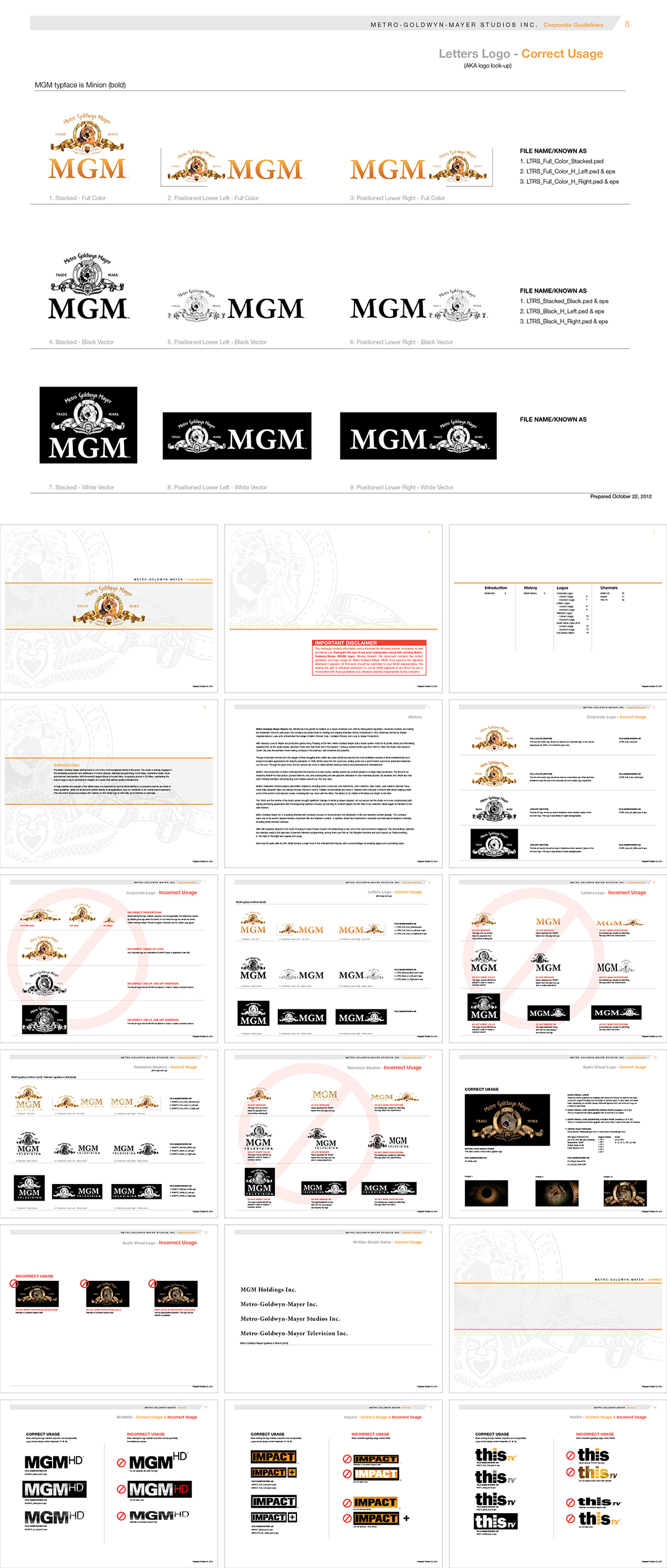 美国MGM Studios米高梅影业品牌logo规范